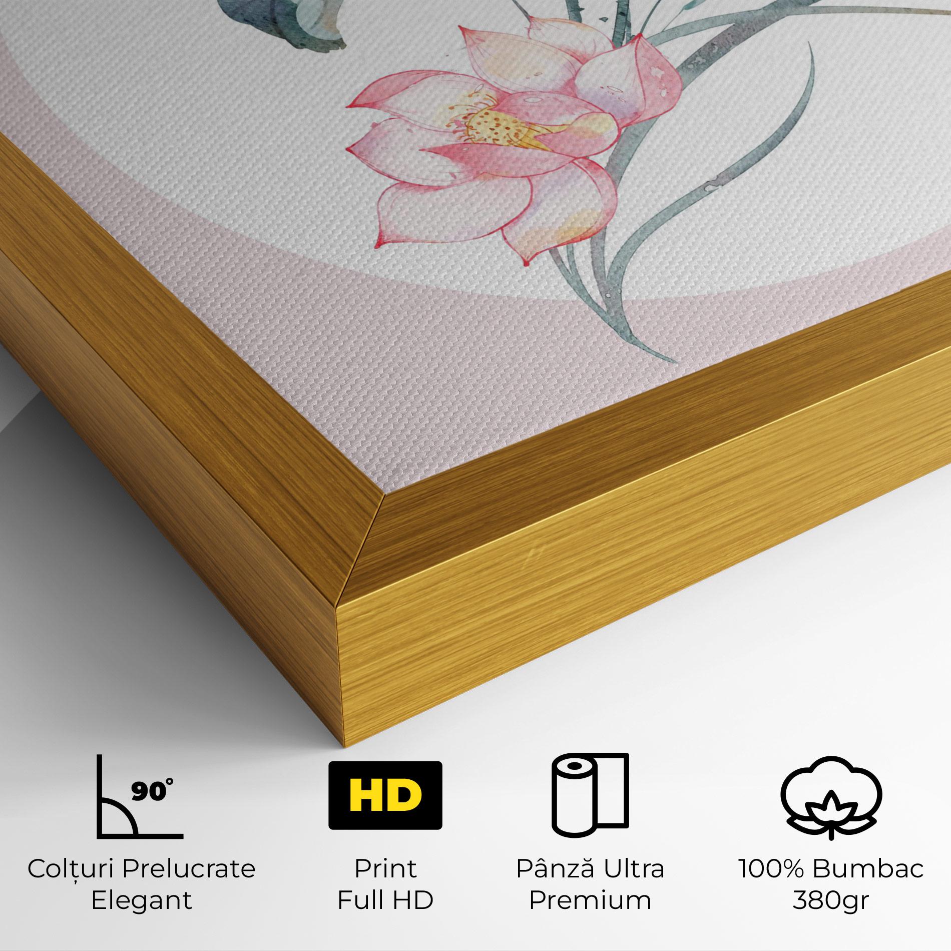 Tablou Canvas Pink Pastel Flower mockup 4