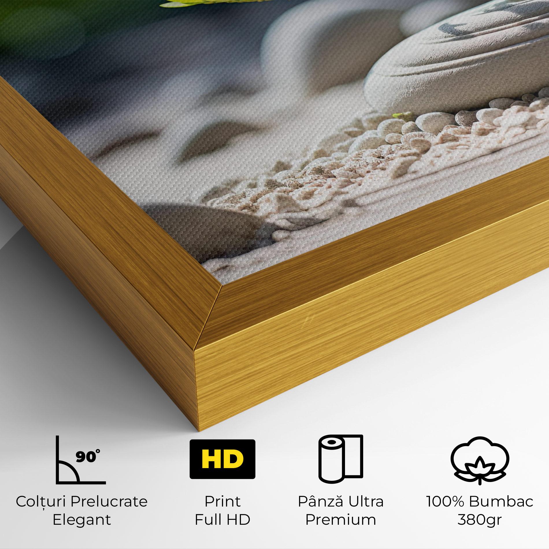 Tablou Canvas White Pebbles Plants mockup 4