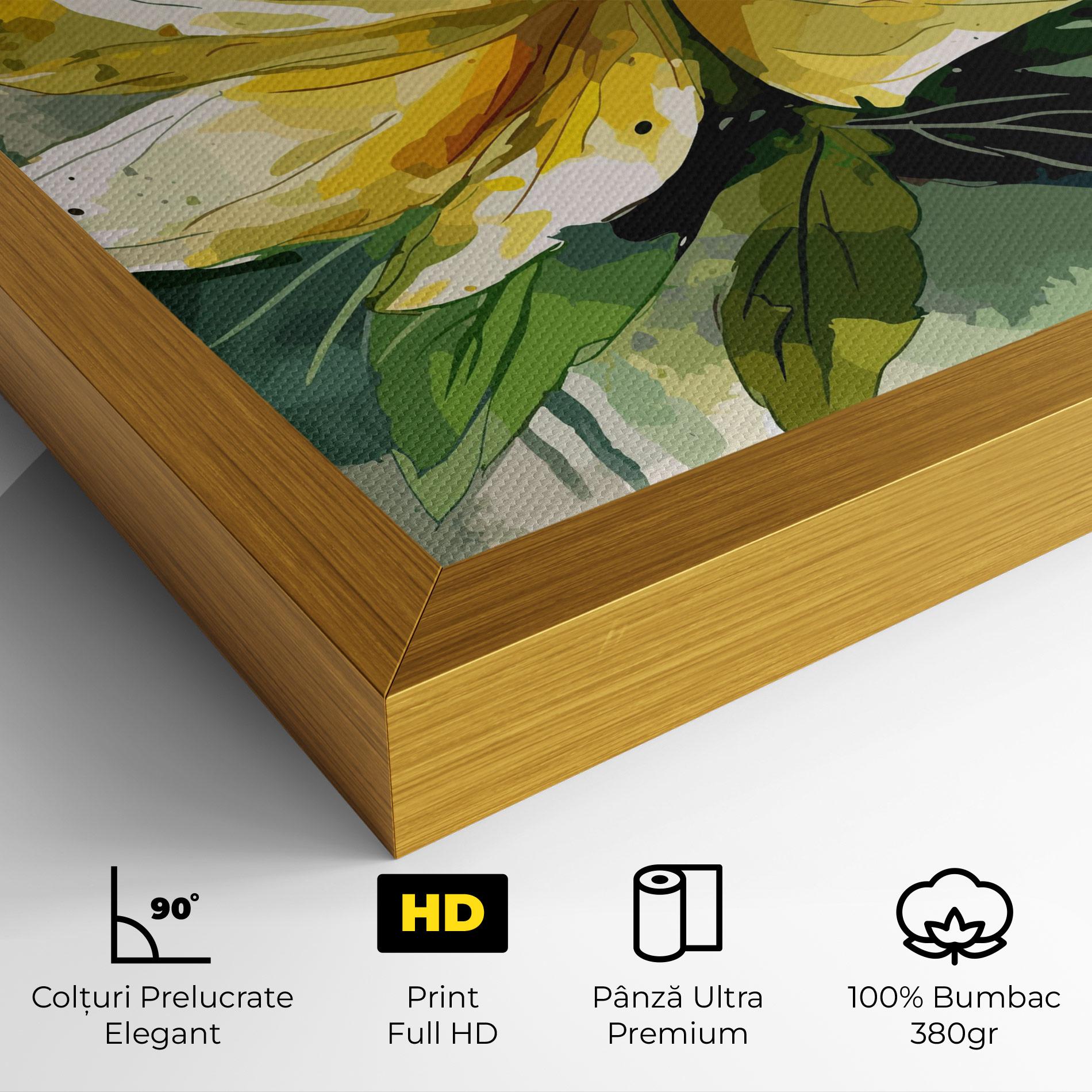 Tablou Canvas Yellow Flower Nature mockup 4