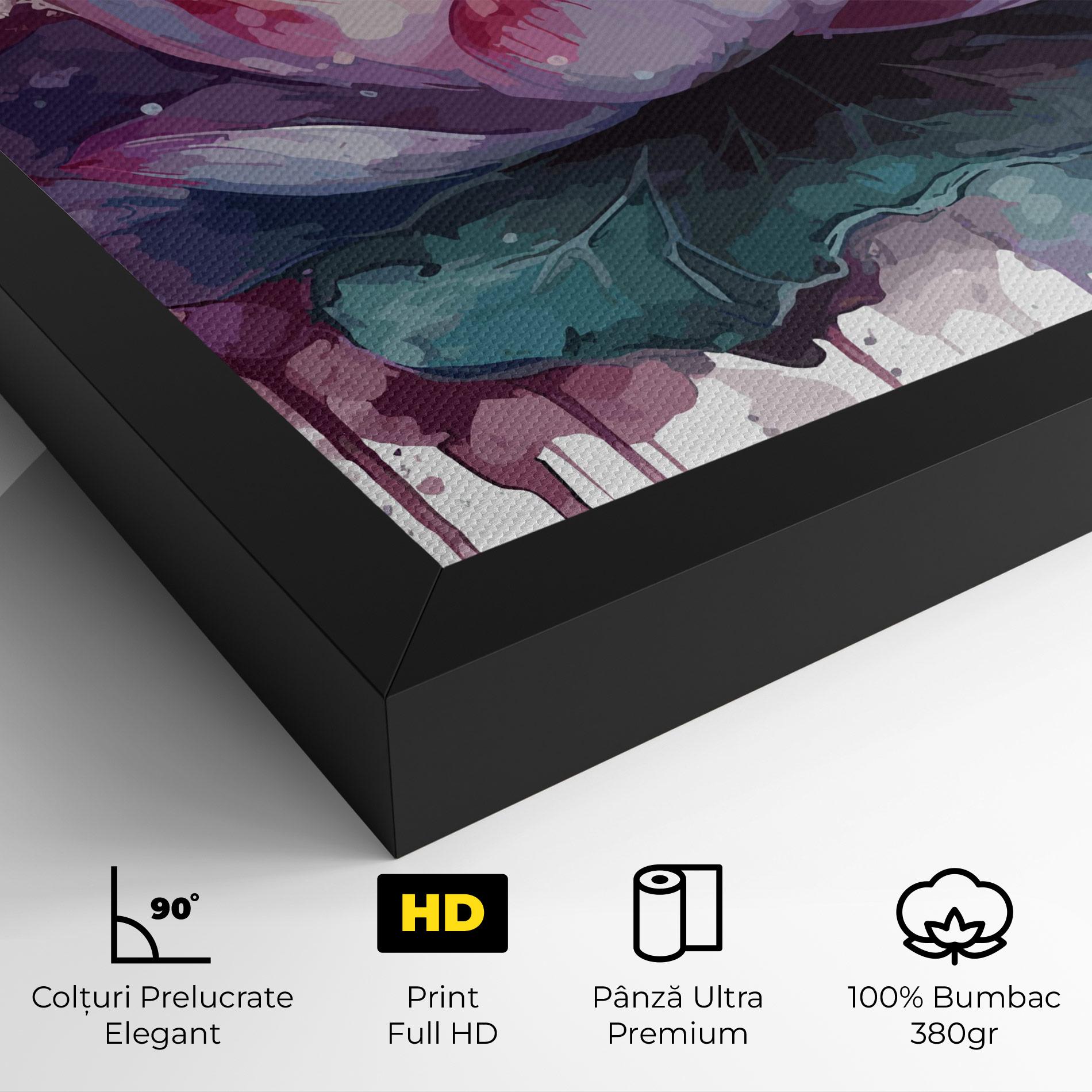 Tablou Canvas Green Purple Lotus mockup 4