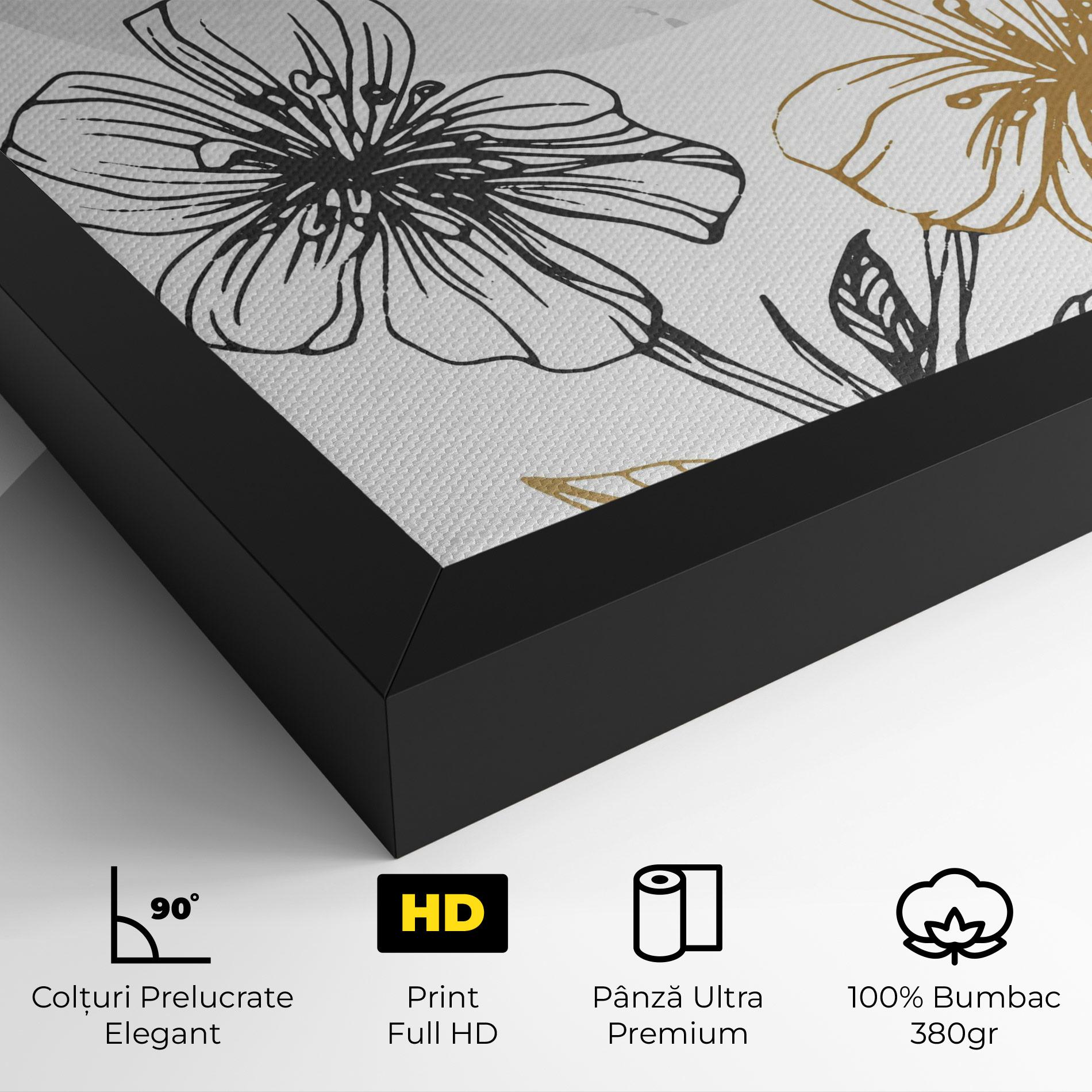 Tablou Canvas Grey Moon Flowers mockup 4