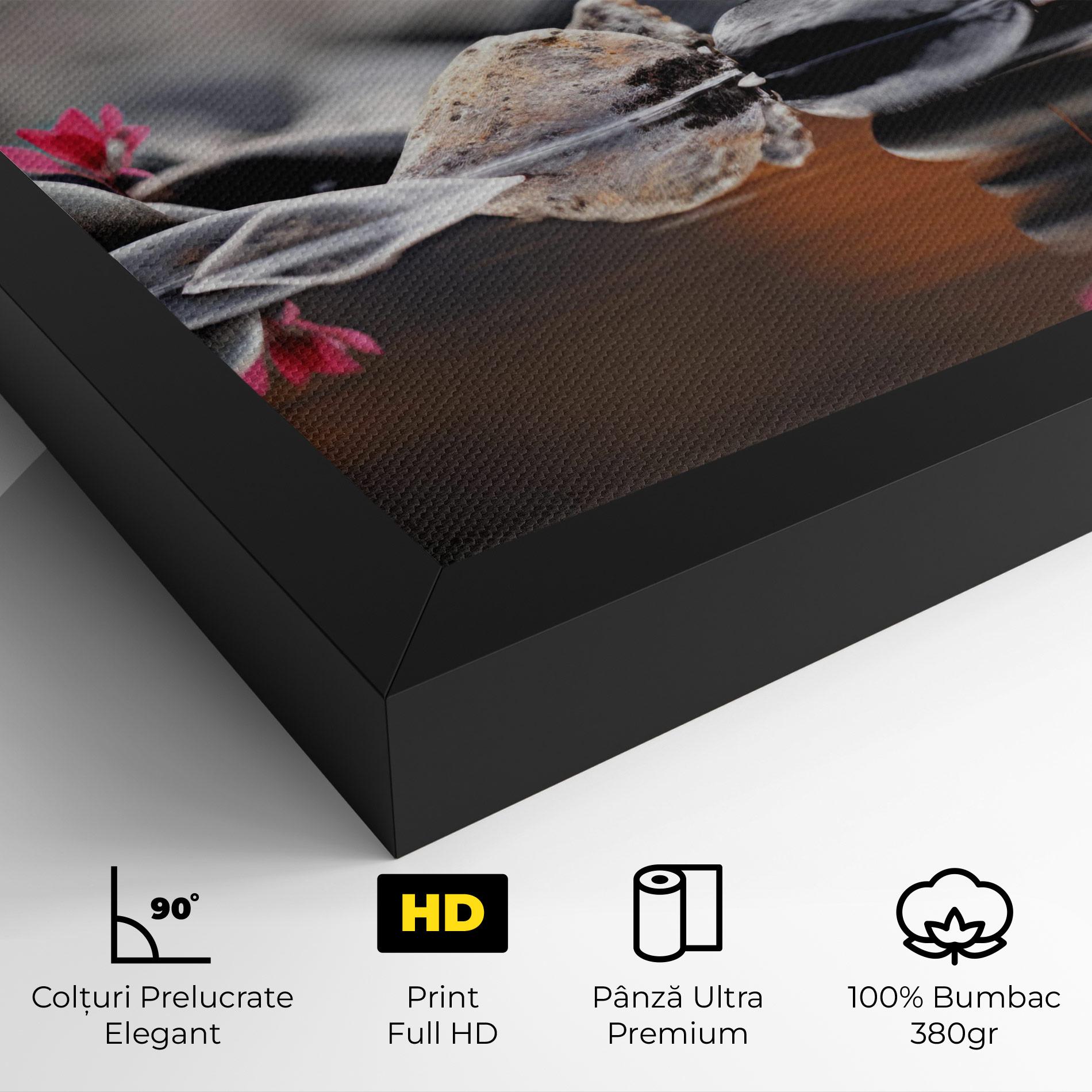 Tablou Canvas Grey Rocks Flower mockup 4