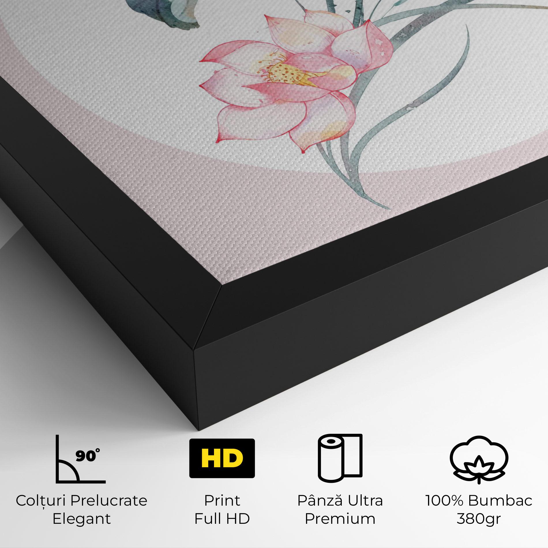 Tablou Canvas Pink Pastel Flower mockup 4