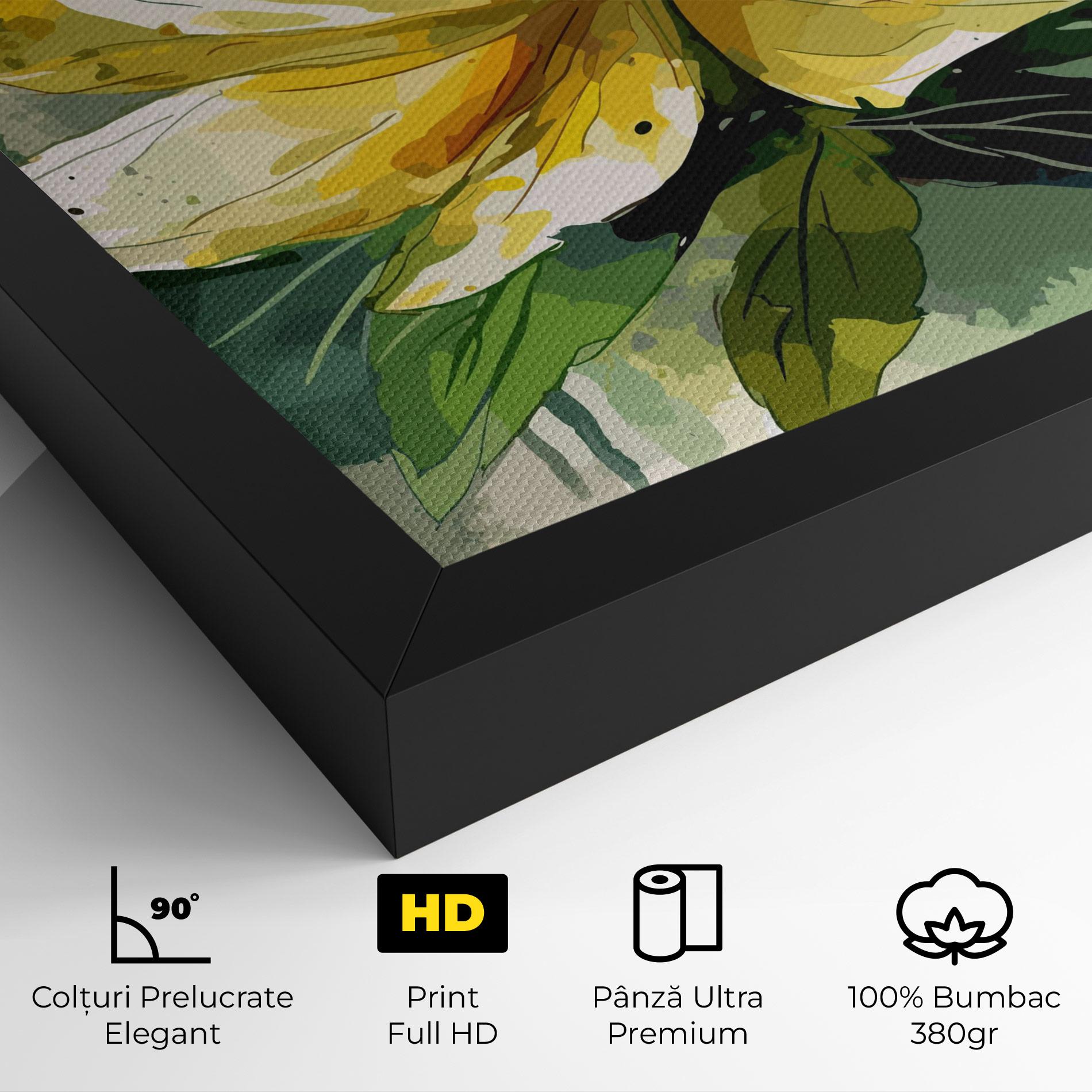 Tablou Canvas Yellow Flower Nature mockup 4