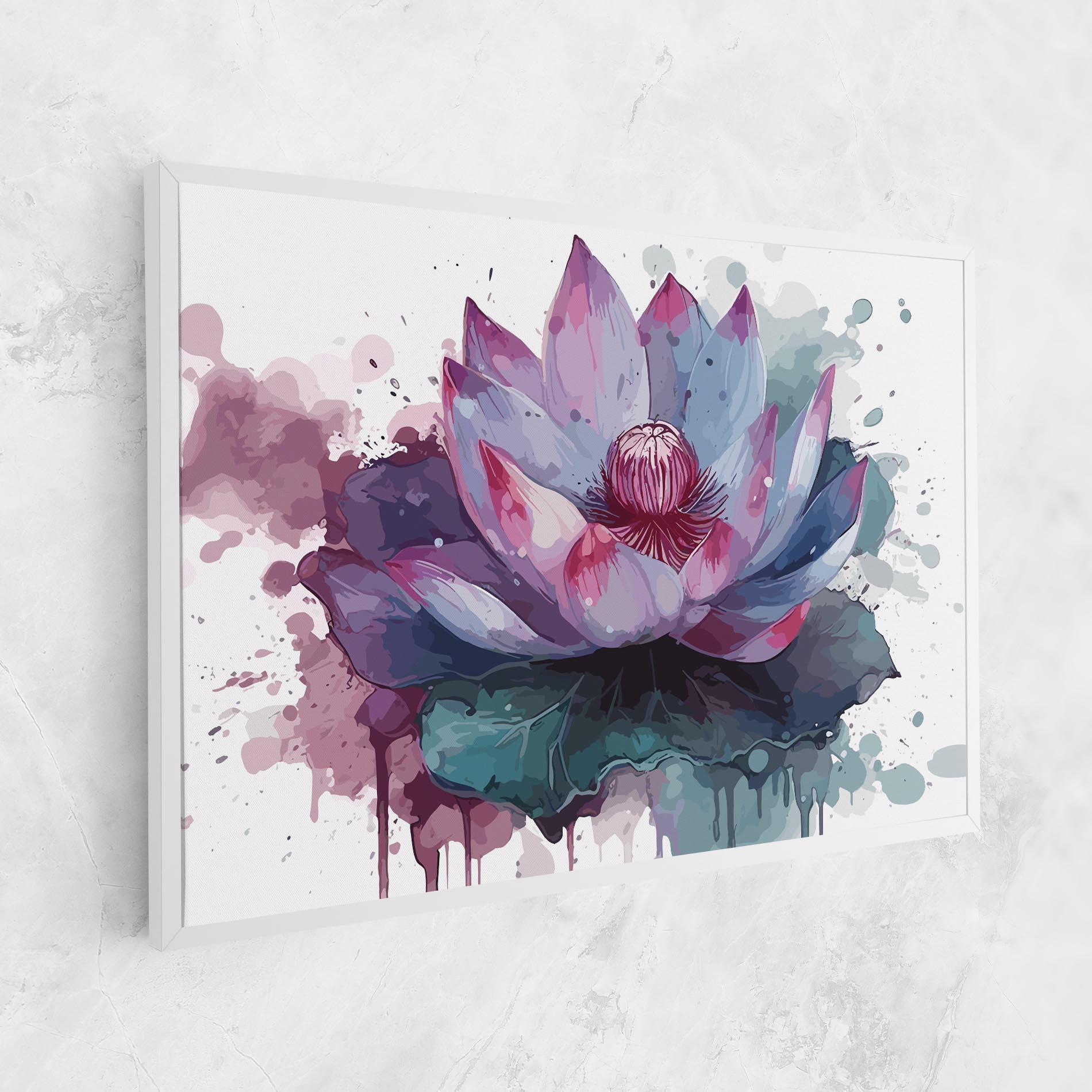 Tablou Canvas Green Purple Lotus mockup 1