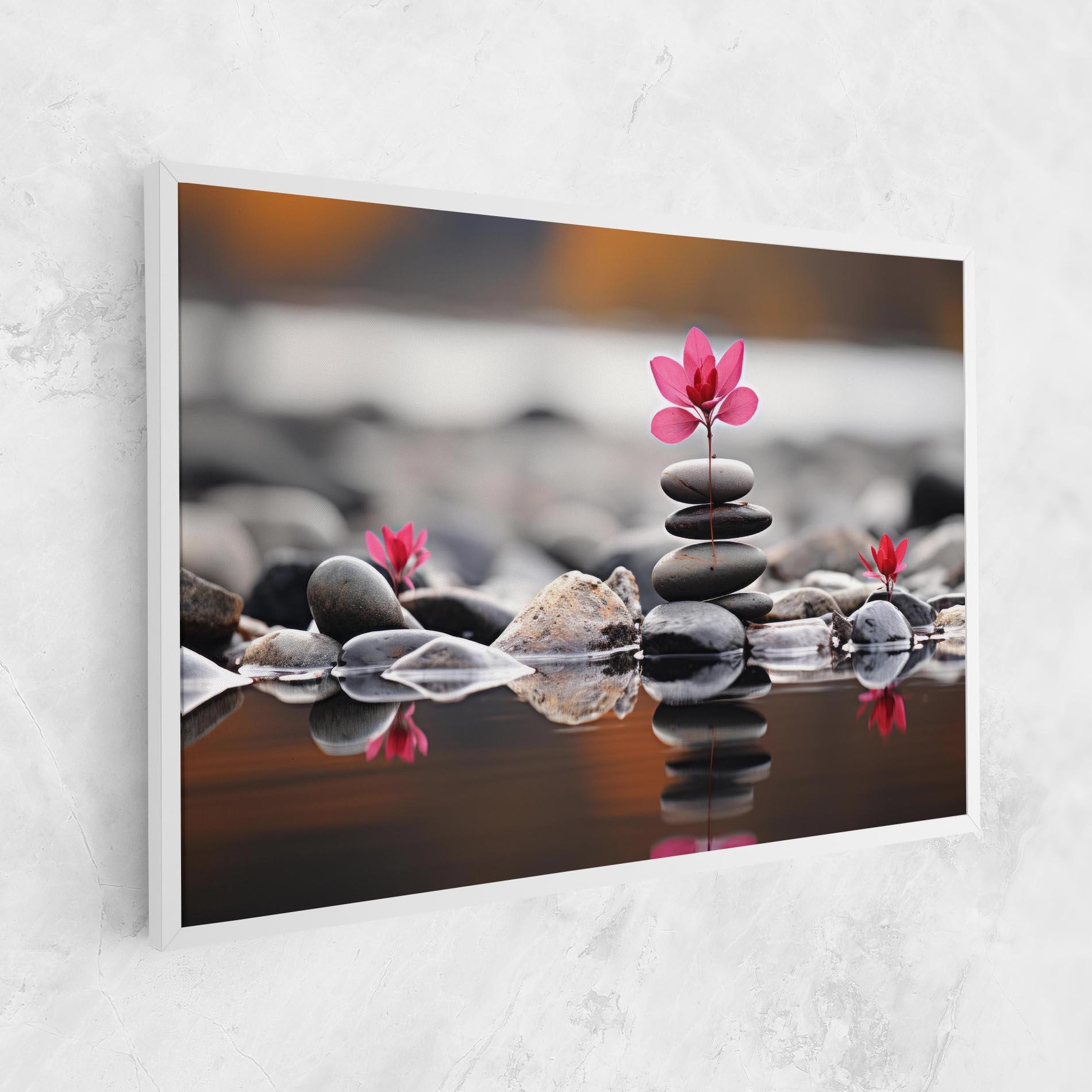 Tablou Canvas Grey Rocks Flower mockup 1