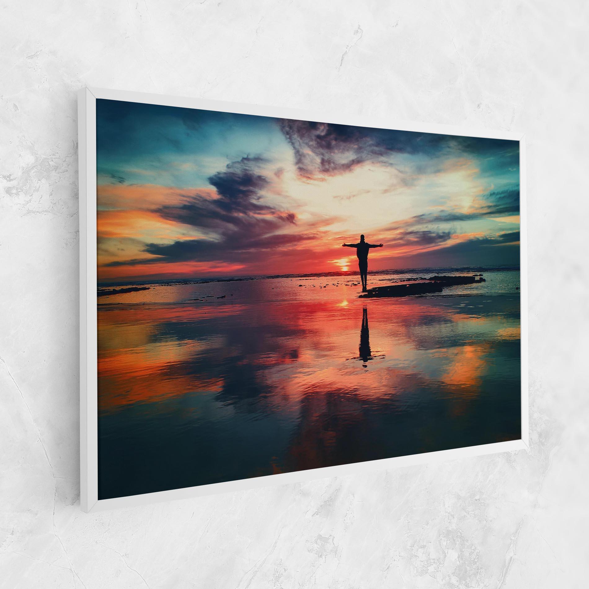Tablou Canvas Pink Purple Sky Man mockup 1