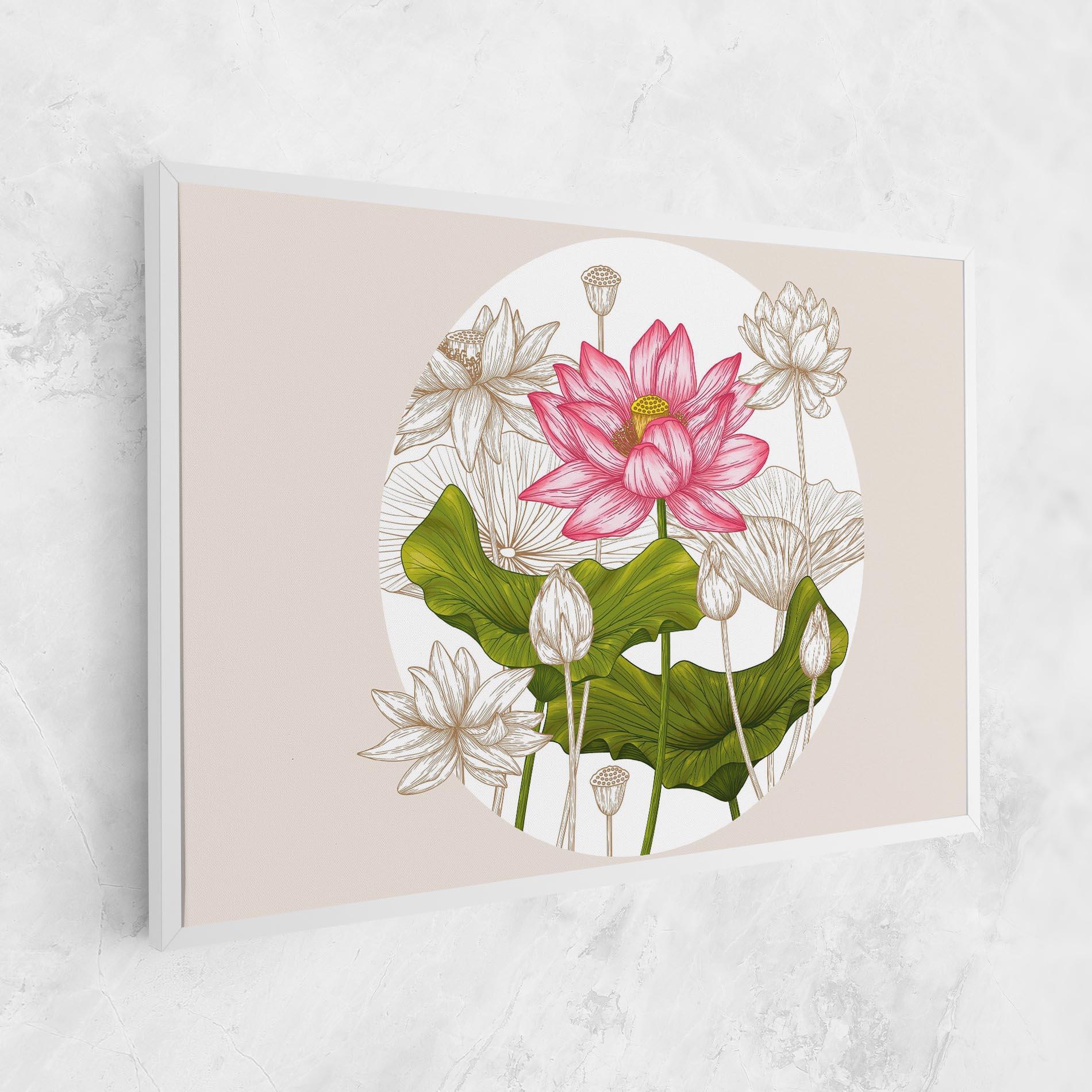 Tablou Canvas Pretty Lotus Art mockup 1