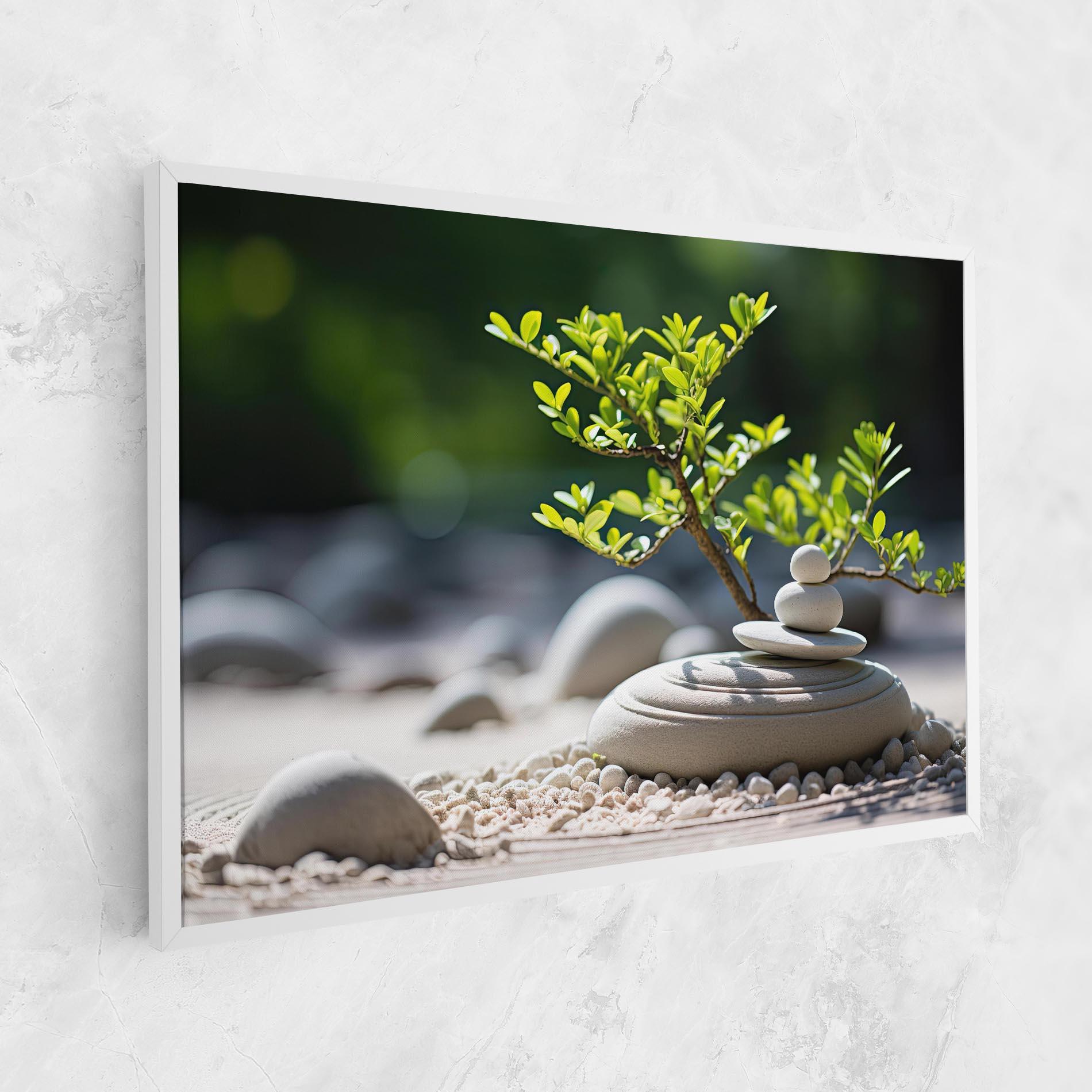 Tablou Canvas White Pebbles Plants mockup 1