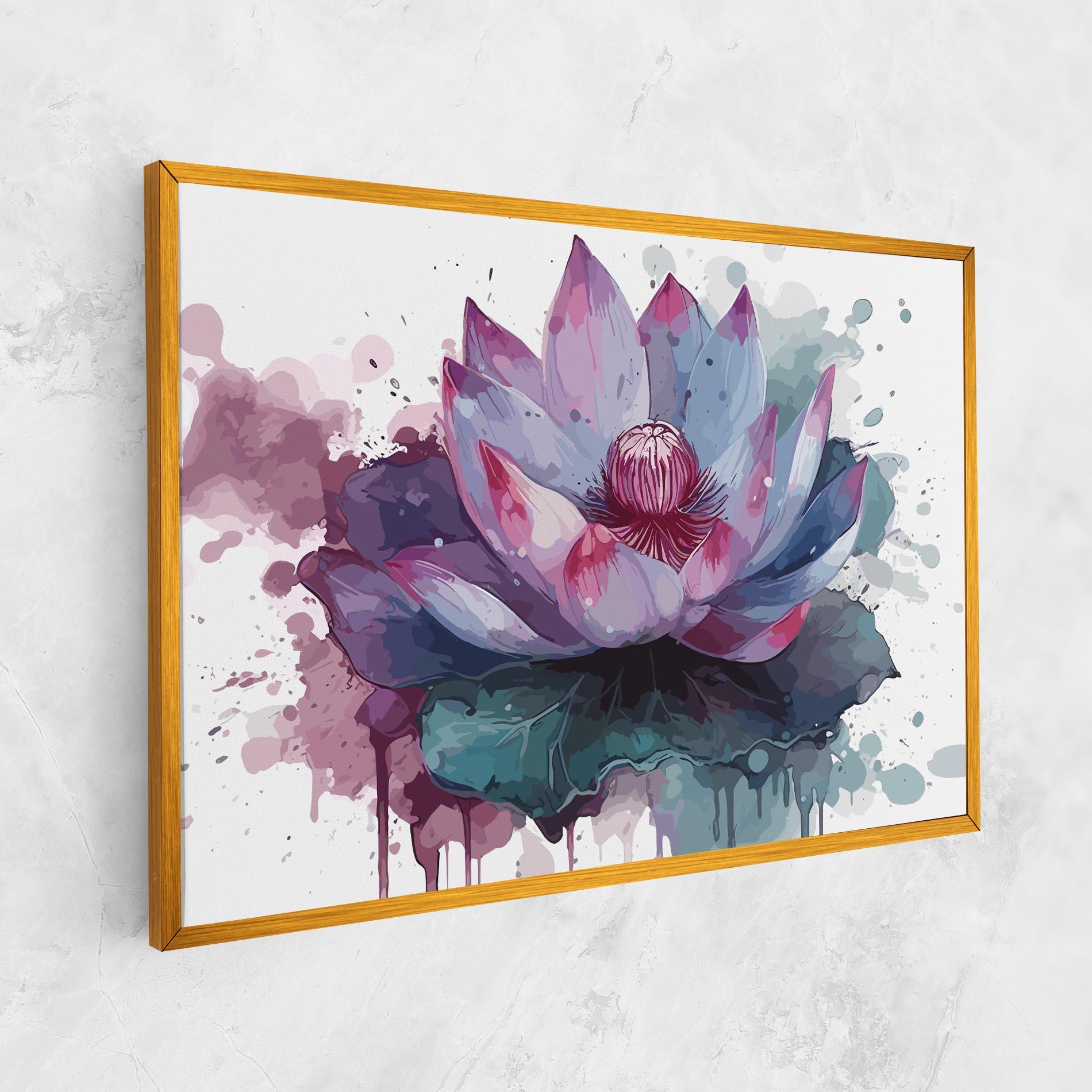 Tablou Canvas Green Purple Lotus mockup 1
