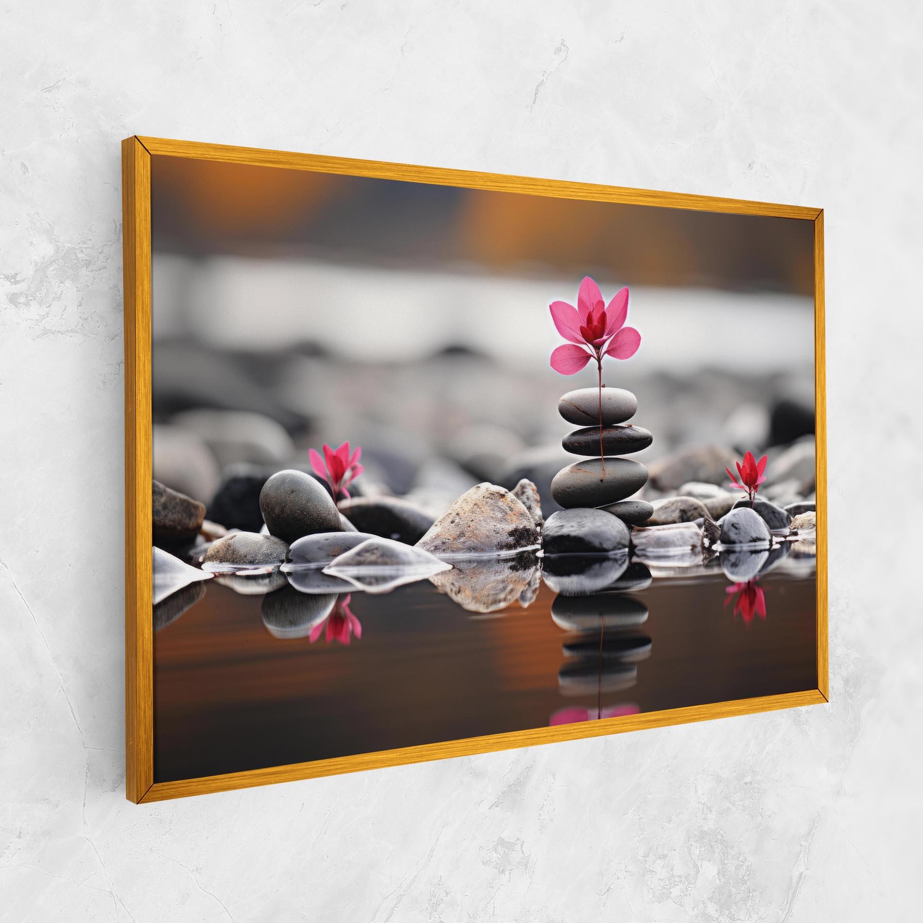 Tablou Canvas Grey Rocks Flower mockup 1