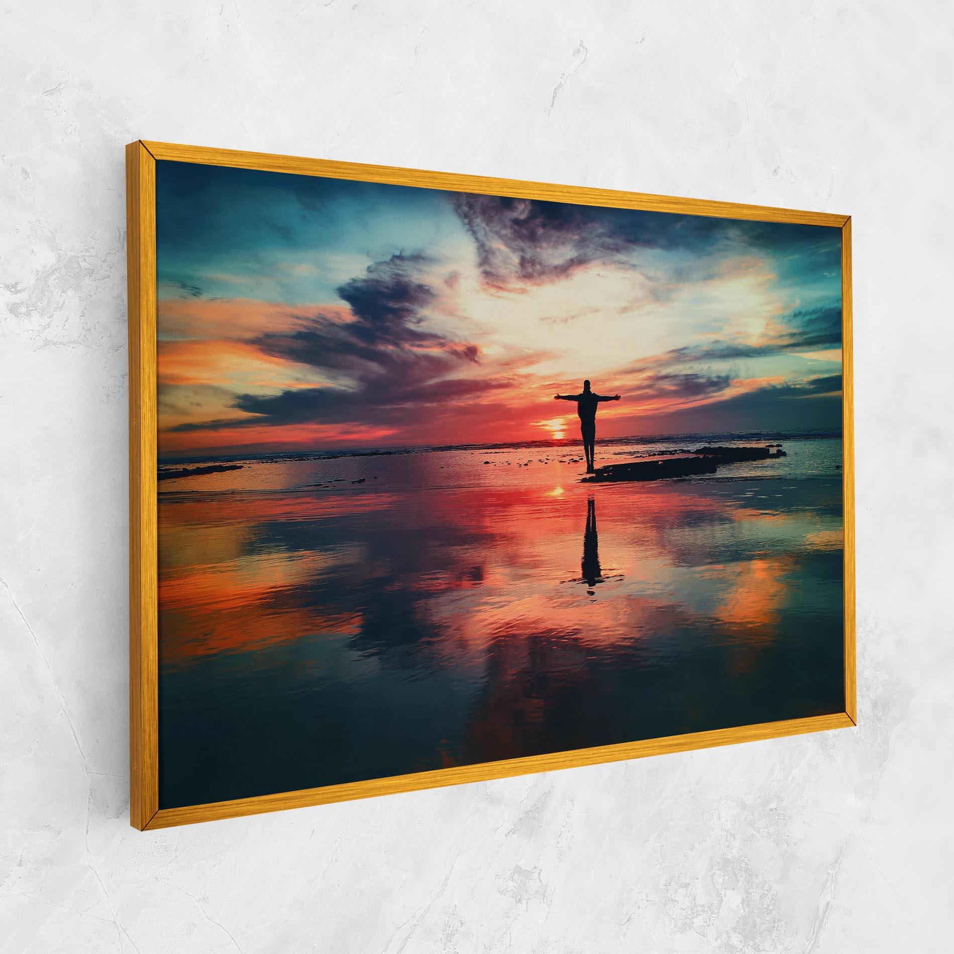Tablou Canvas Pink Purple Sky Man mockup 1