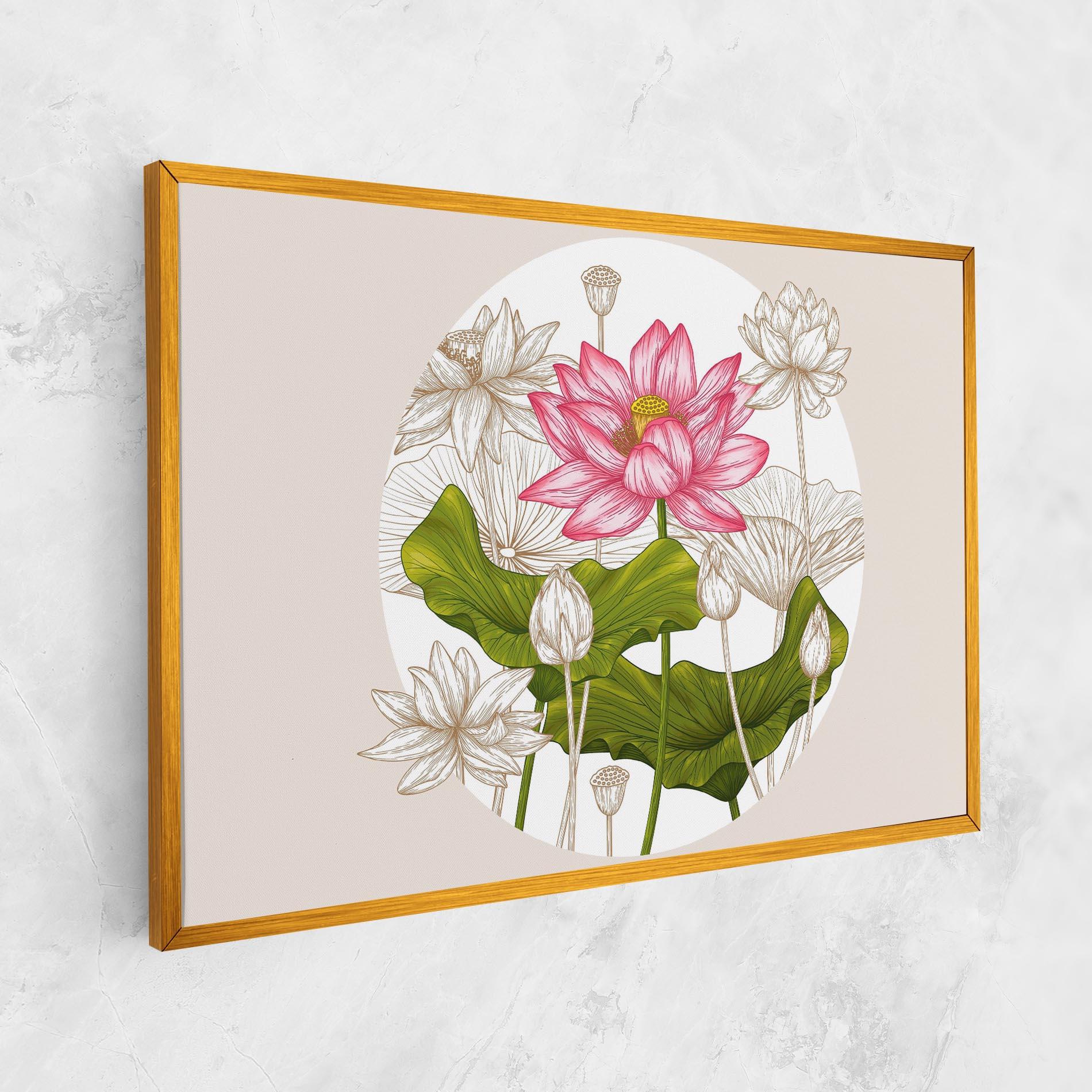 Tablou Canvas Pretty Lotus Art mockup 1