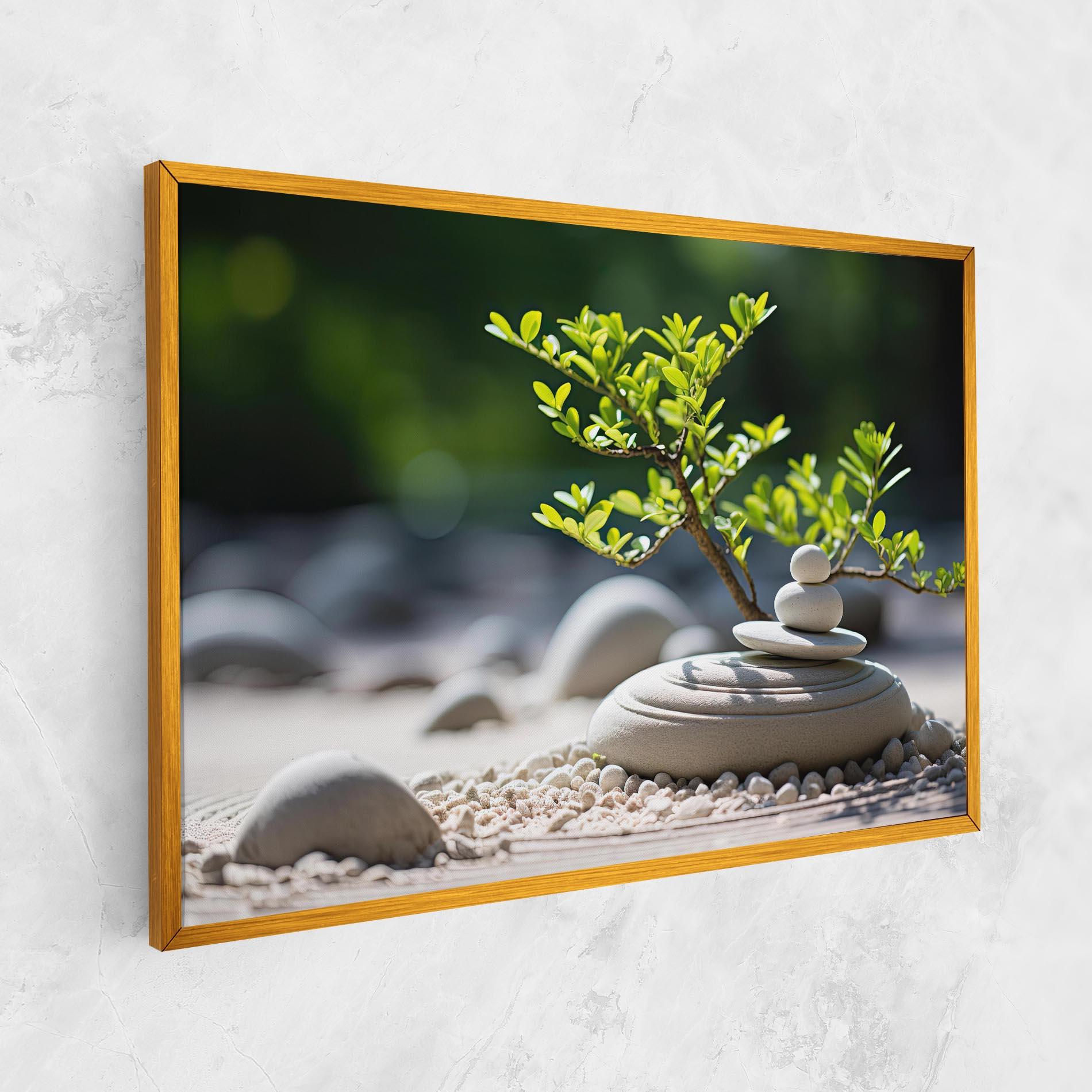 Tablou Canvas White Pebbles Plants mockup 1