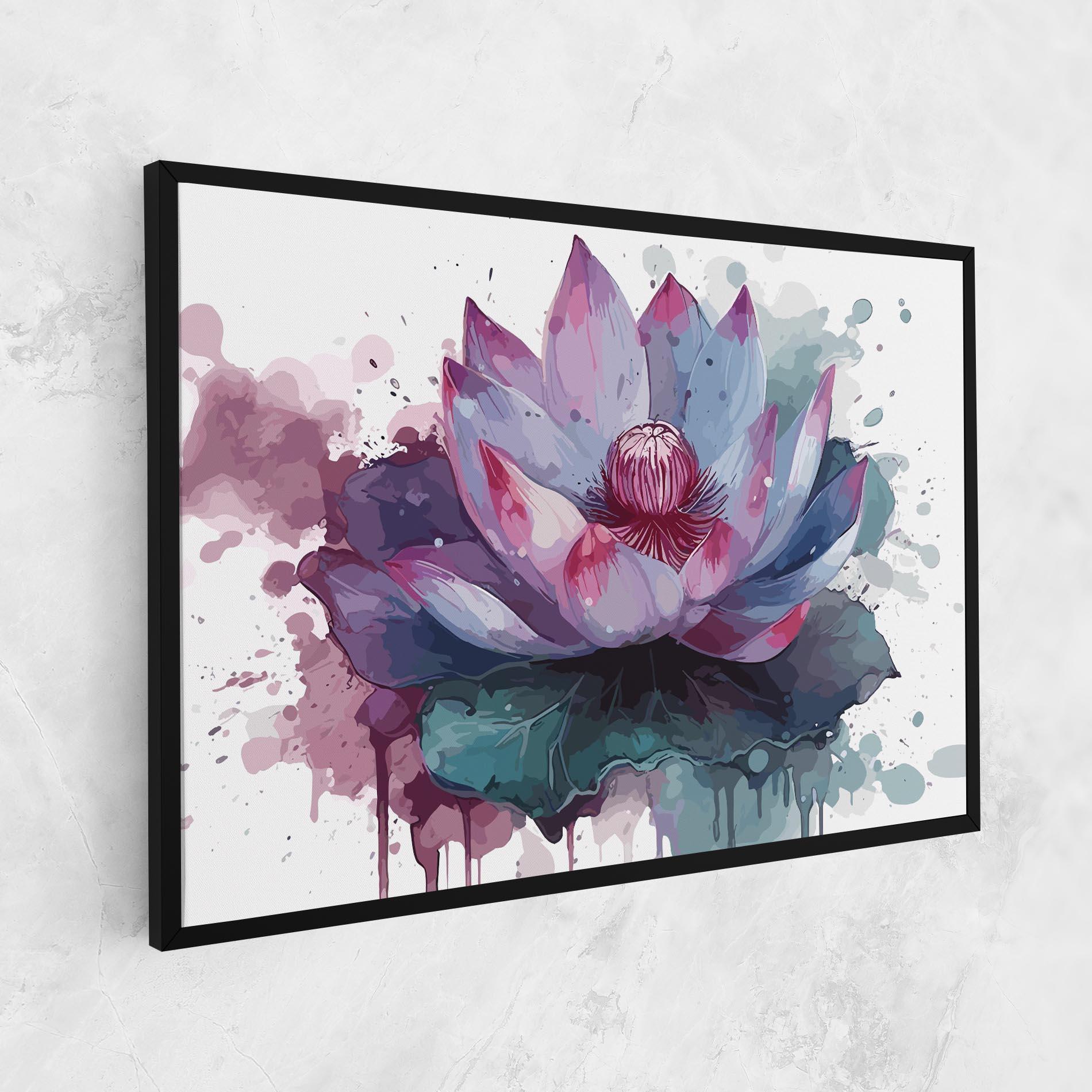 Tablou Canvas Green Purple Lotus mockup 1