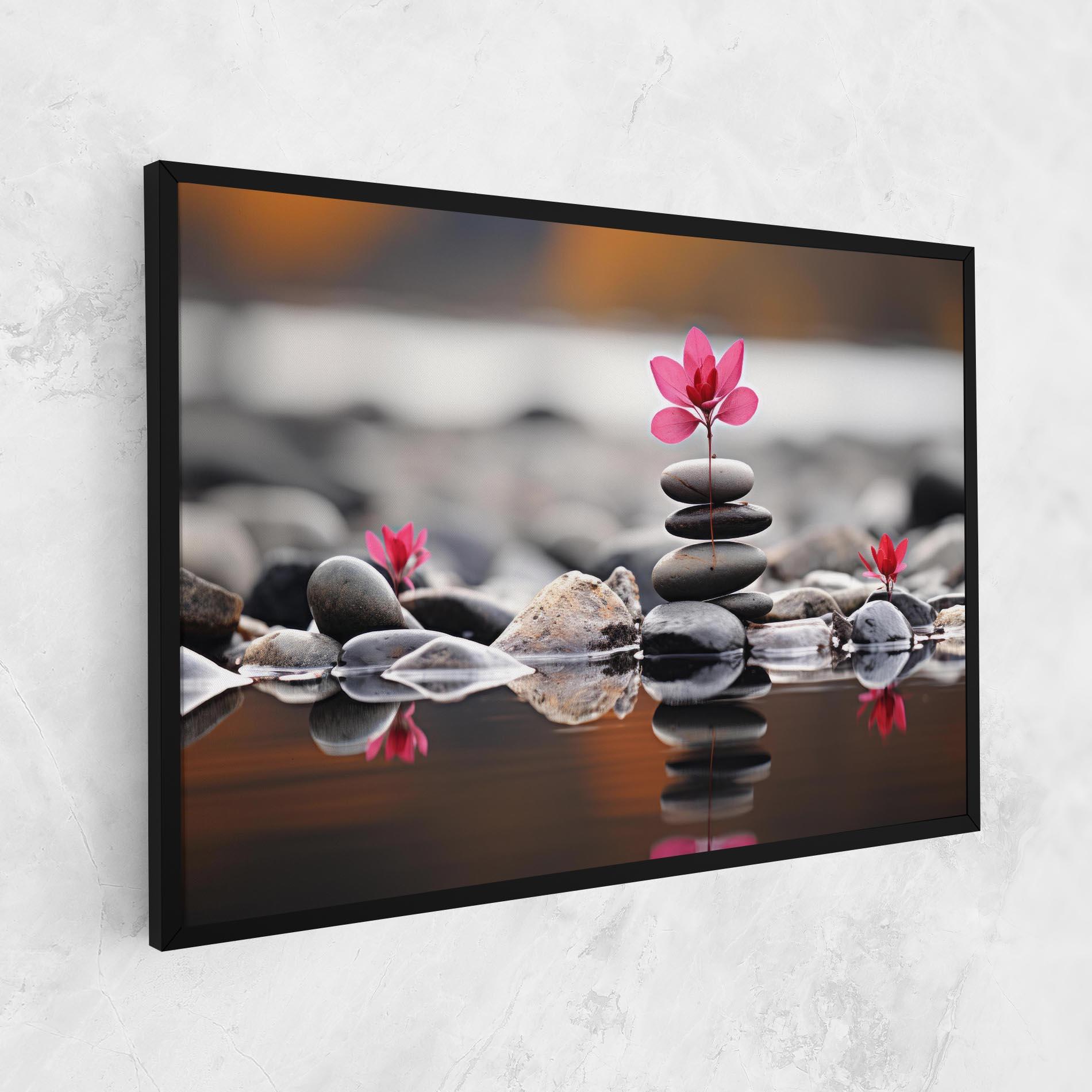 Tablou Canvas Grey Rocks Flower mockup 1