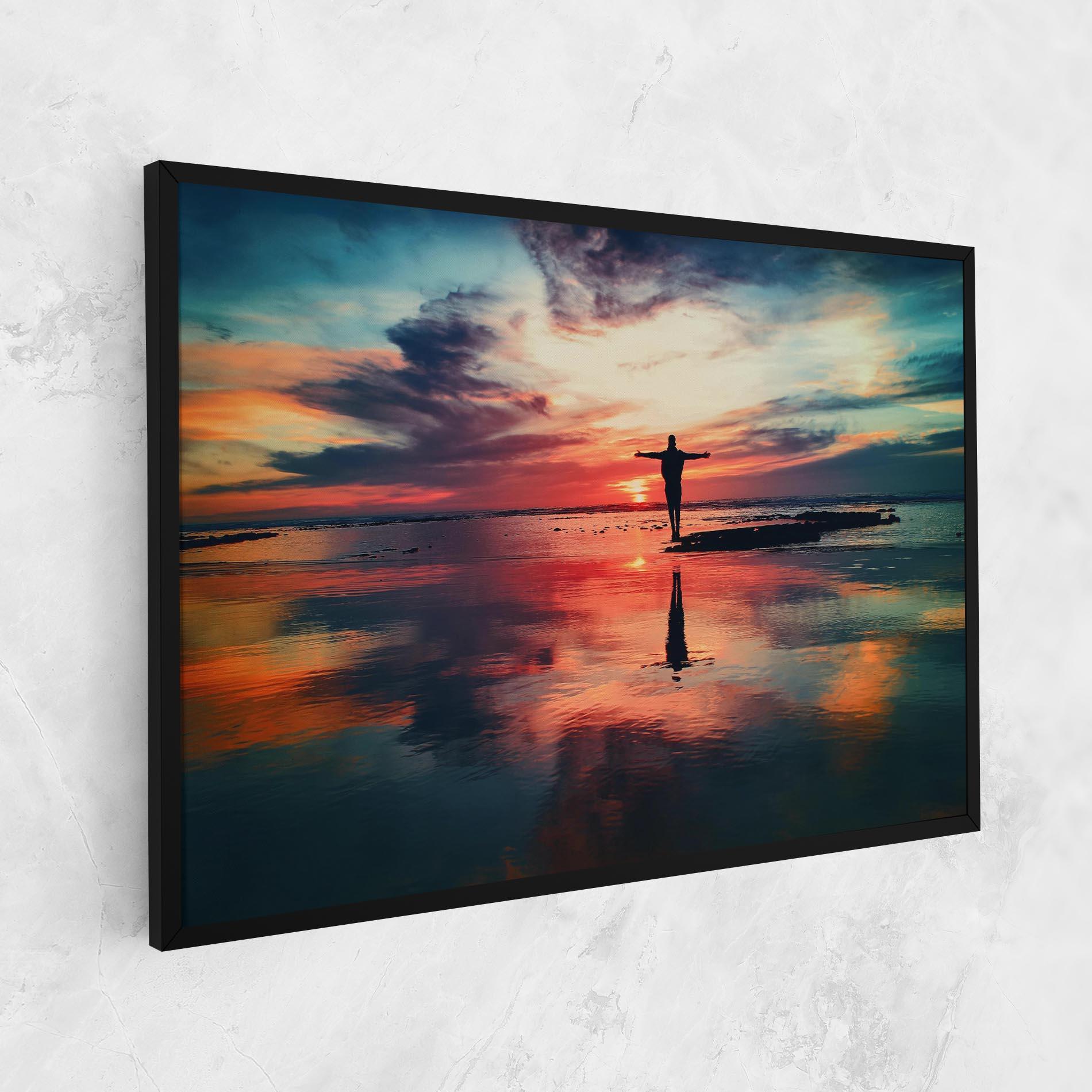 Tablou Canvas Pink Purple Sky Man mockup 1