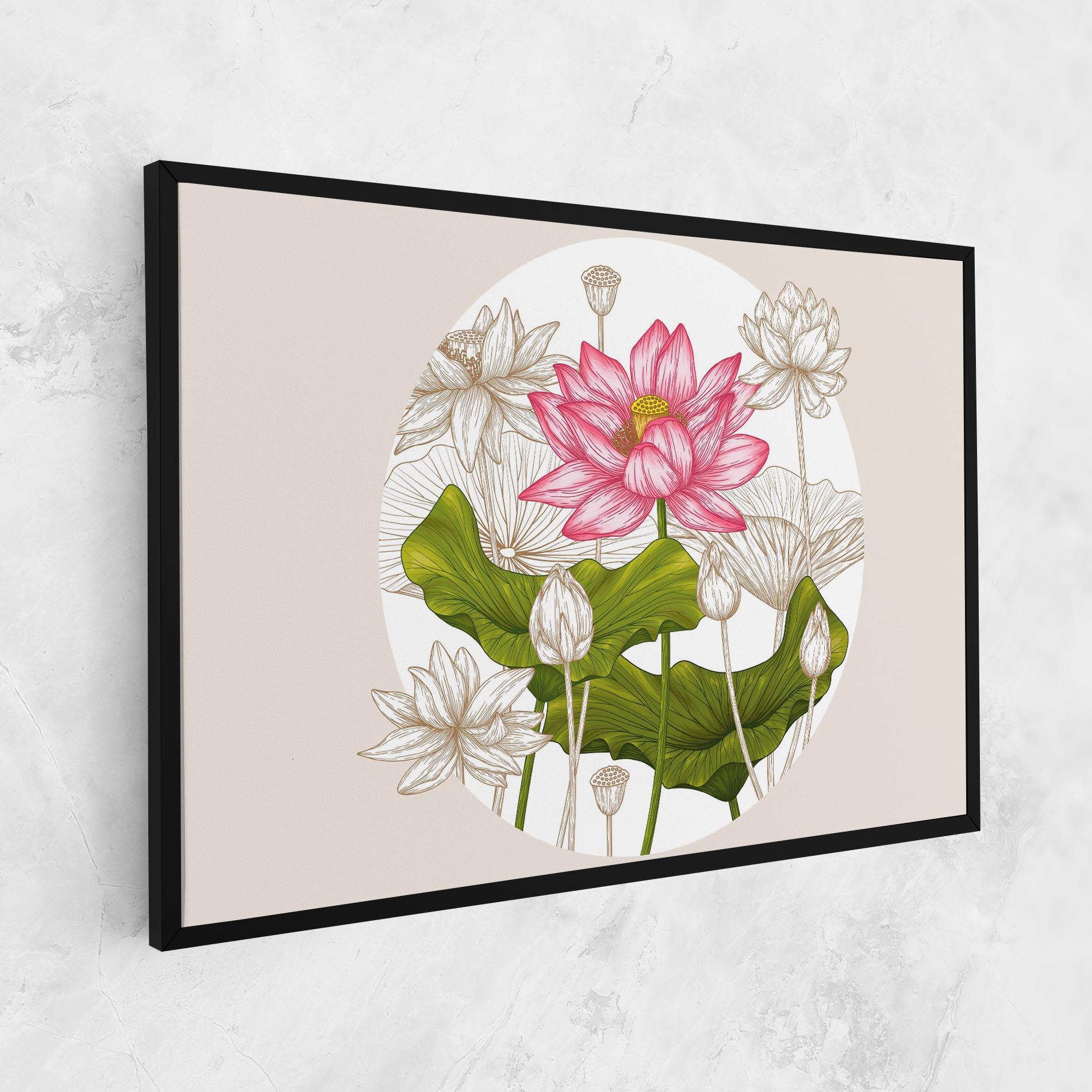 Tablou Canvas Pretty Lotus Art mockup 1