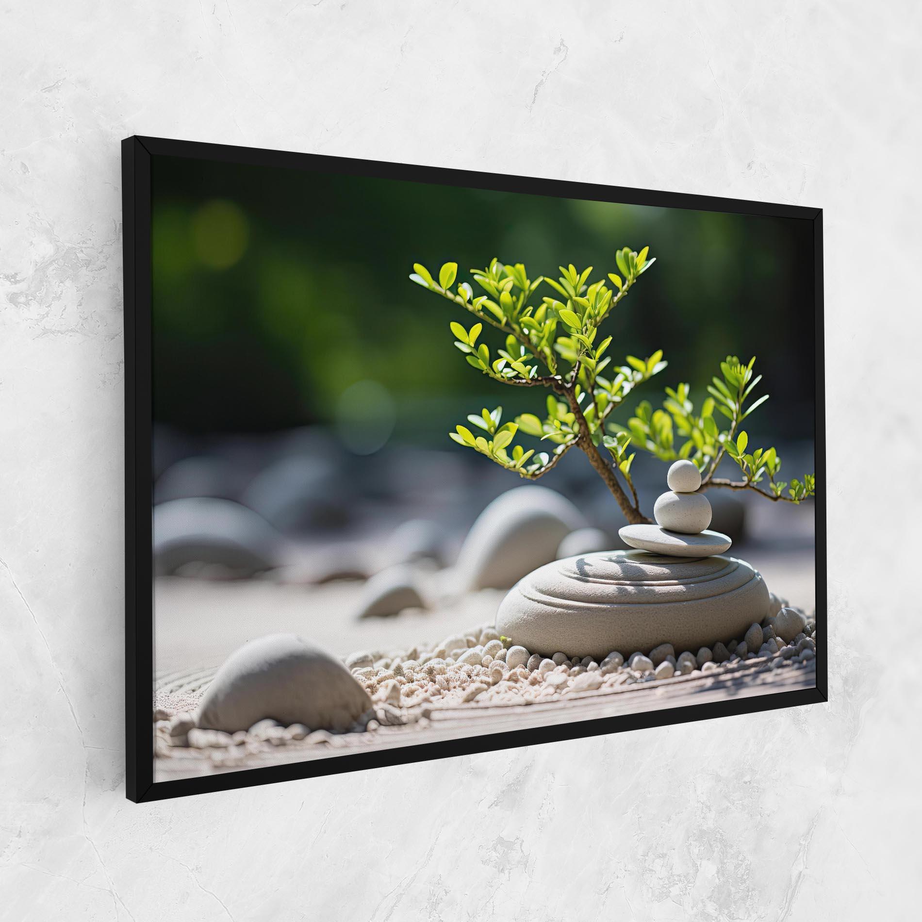 Tablou Canvas White Pebbles Plants mockup 1