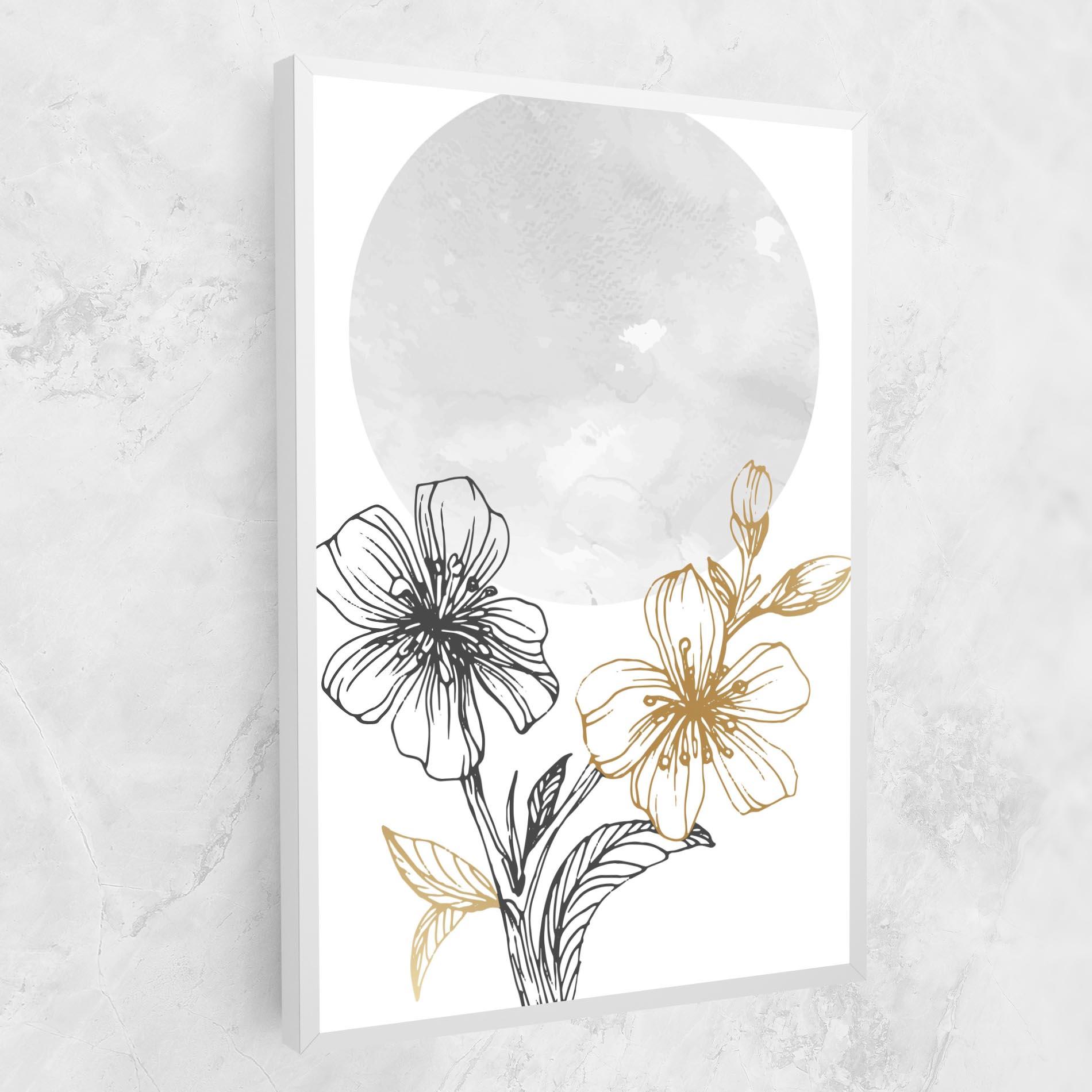 Tablou Canvas Grey Moon Flowers mockup 1