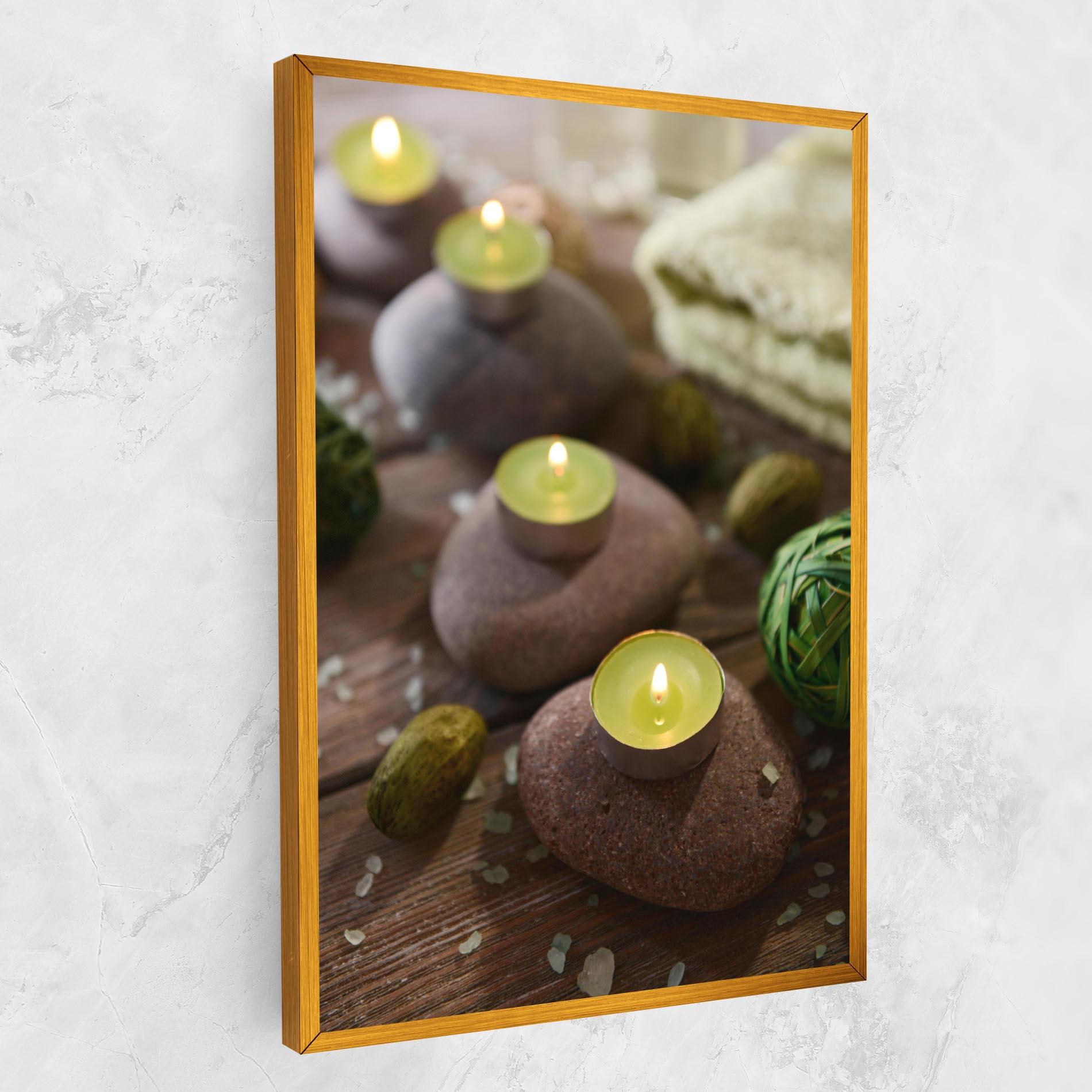Tablou Canvas Green Candles Spa mockup 1