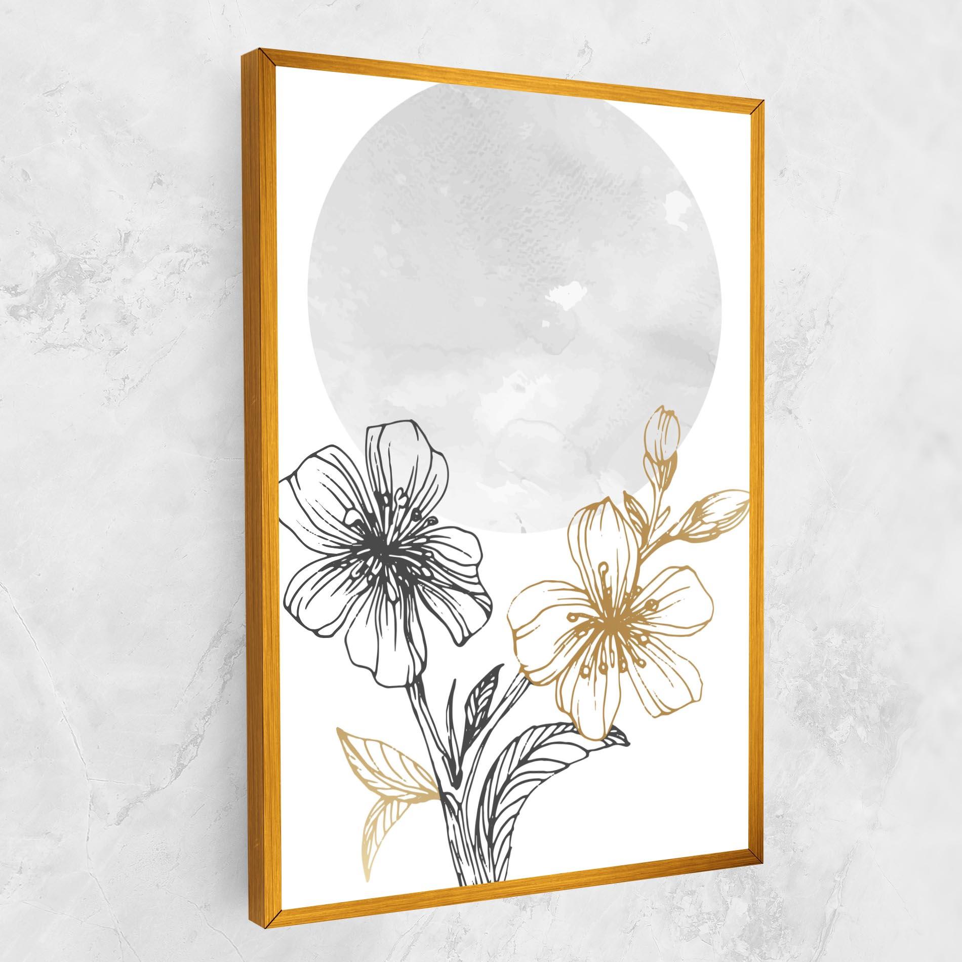 Tablou Canvas Grey Moon Flowers mockup 1