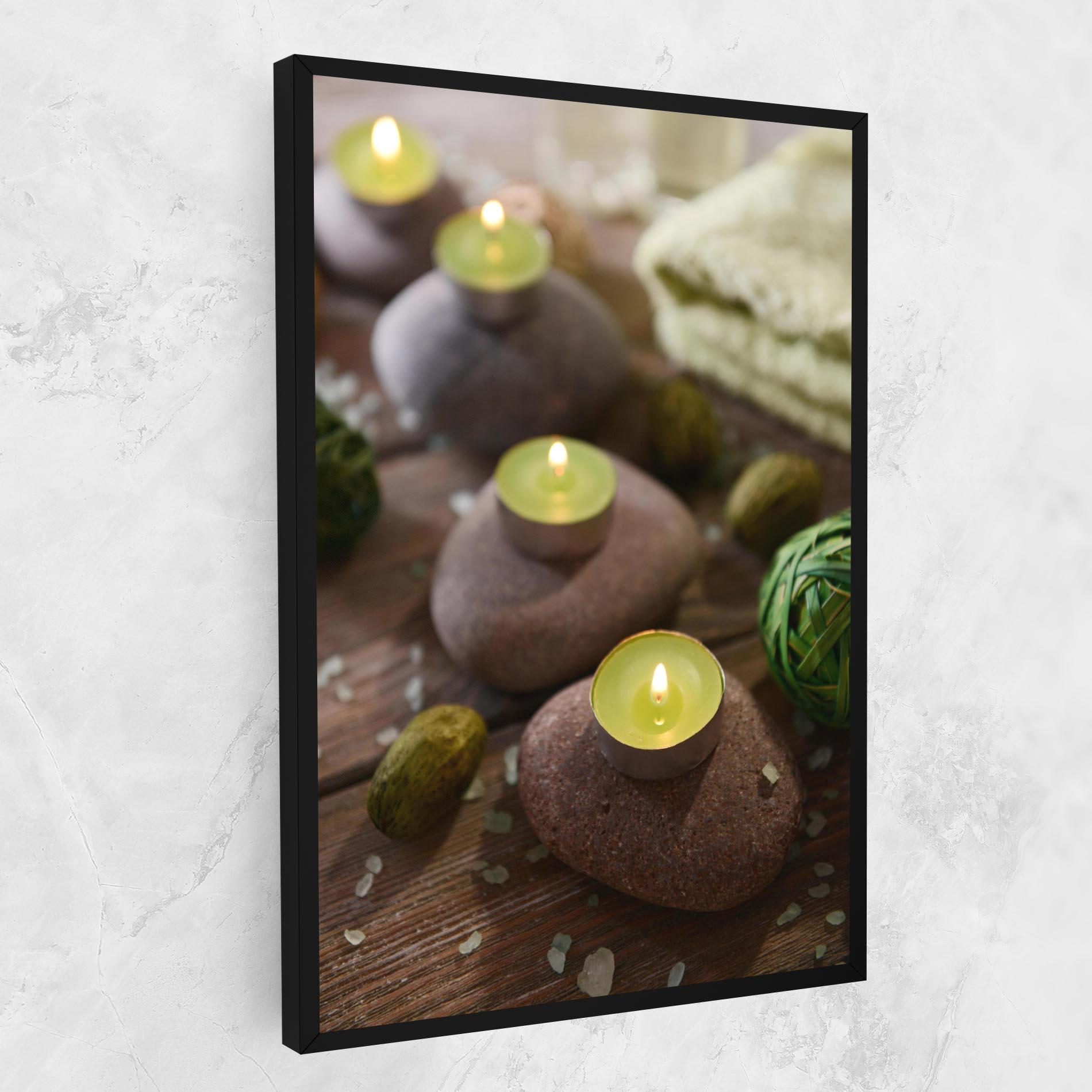 Tablou Canvas Green Candles Spa mockup 1