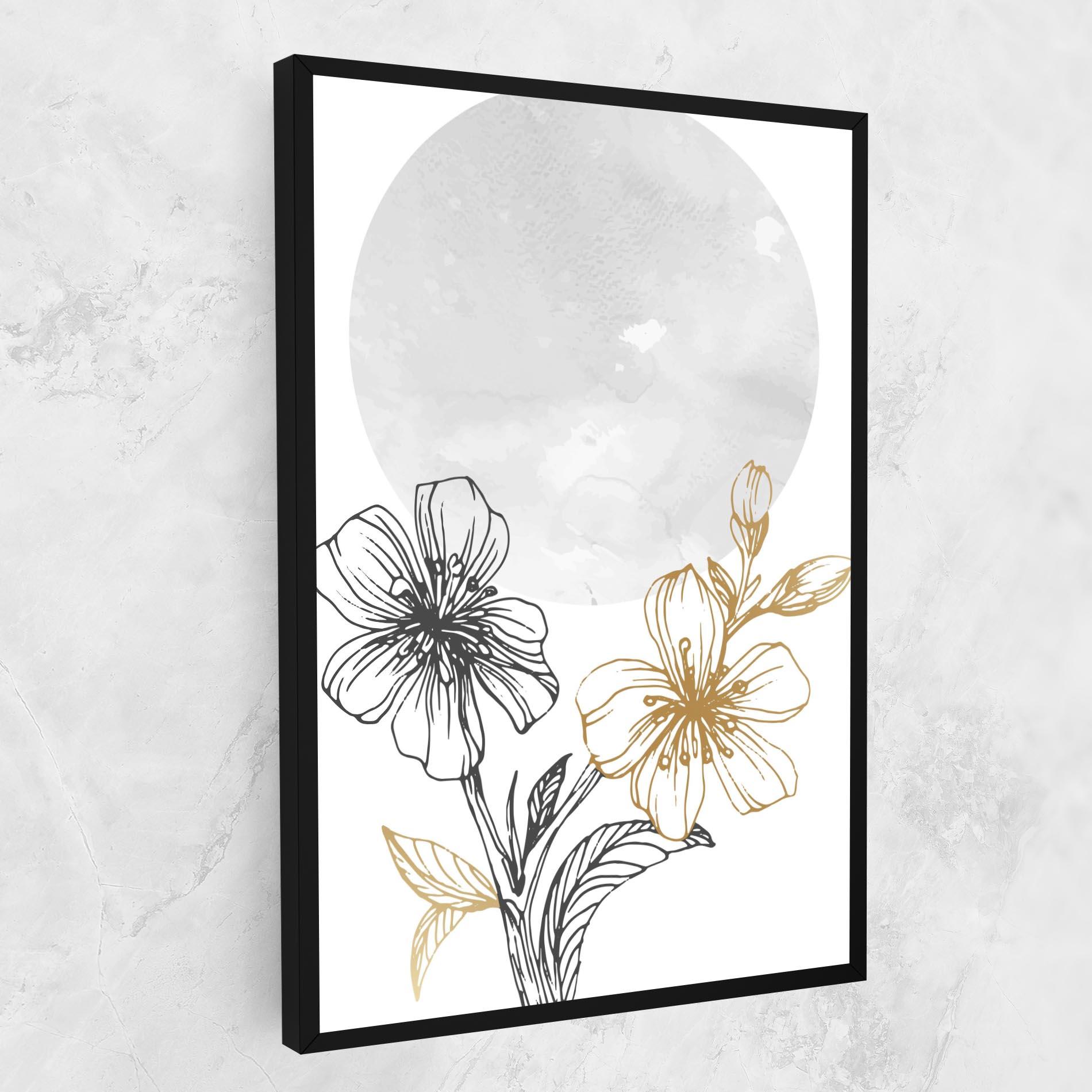 Tablou Canvas Grey Moon Flowers mockup 1