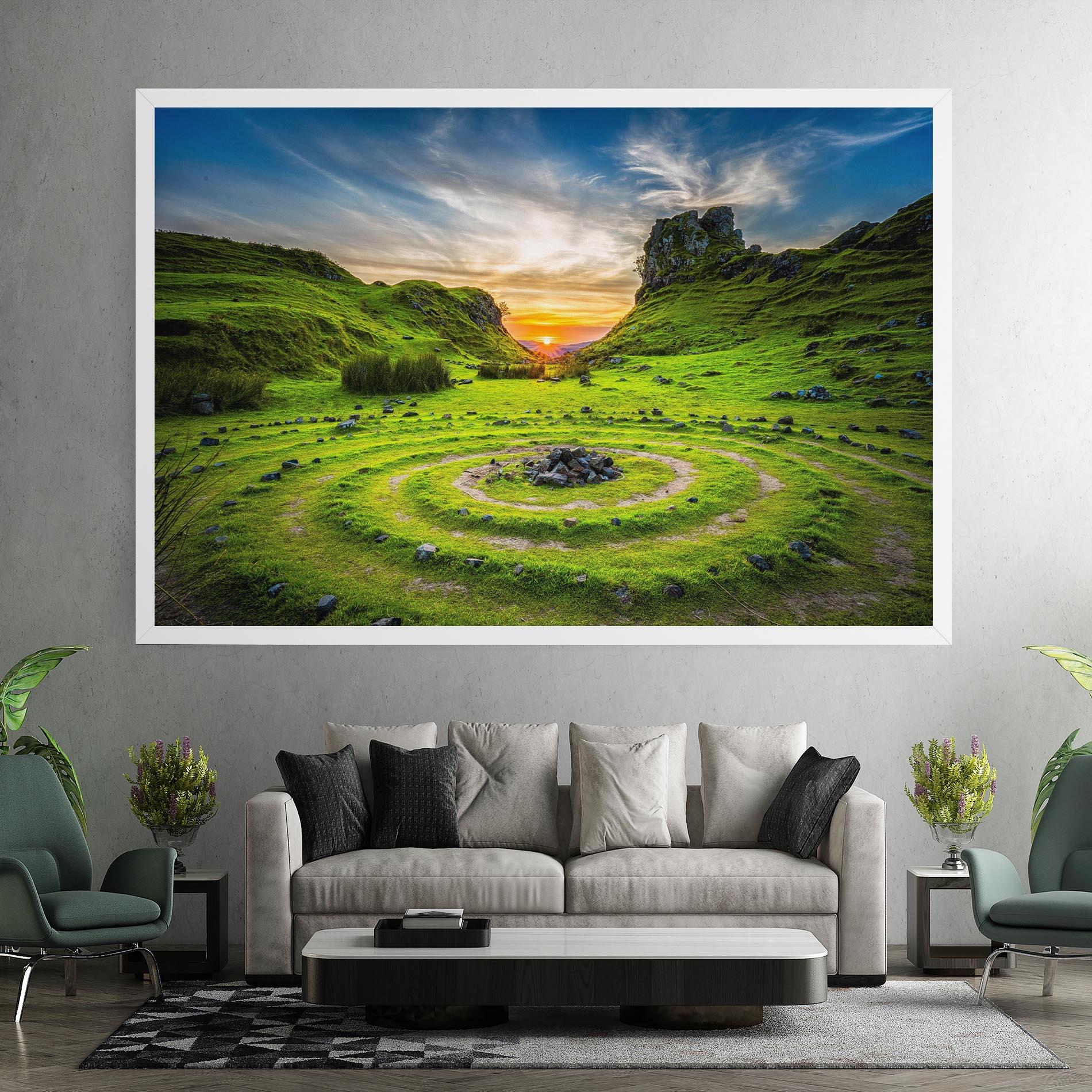 Tablou Canvas Green Circle Nature mockup 7