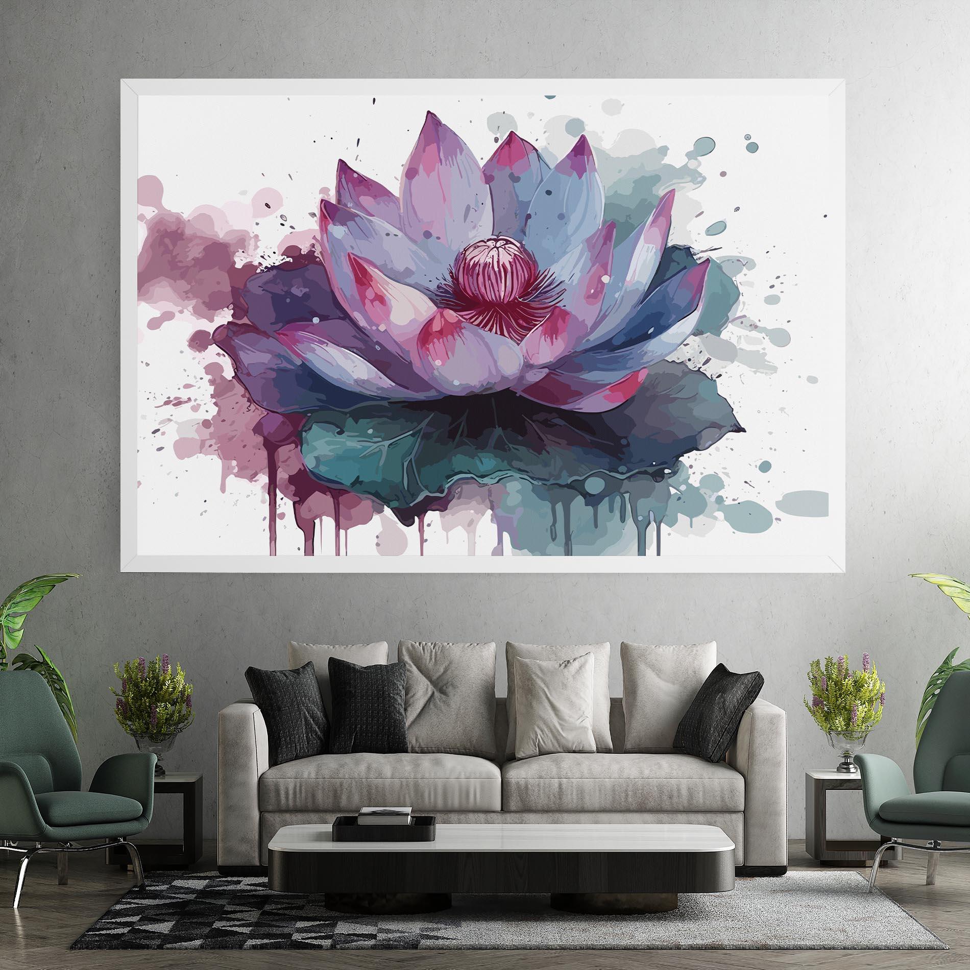 Tablou Canvas Green Purple Lotus mockup 7