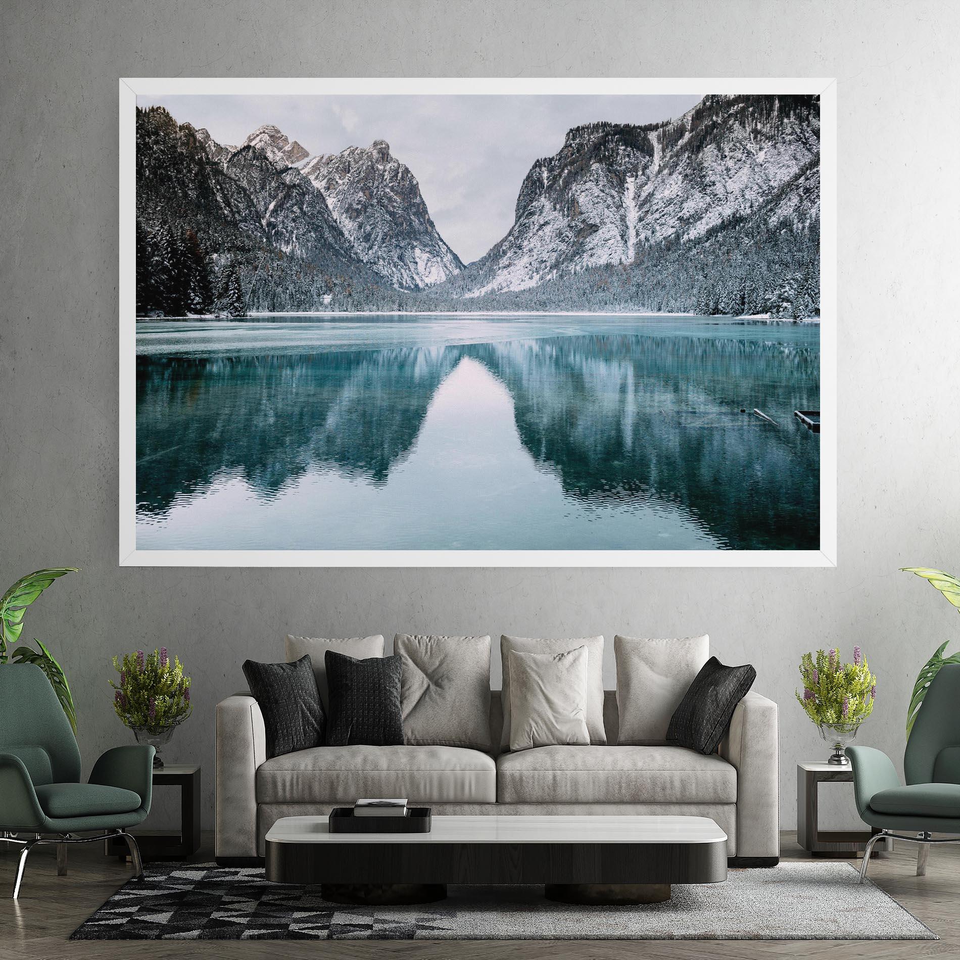 Tablou Canvas Lake Reflection Mountain mockup 7
