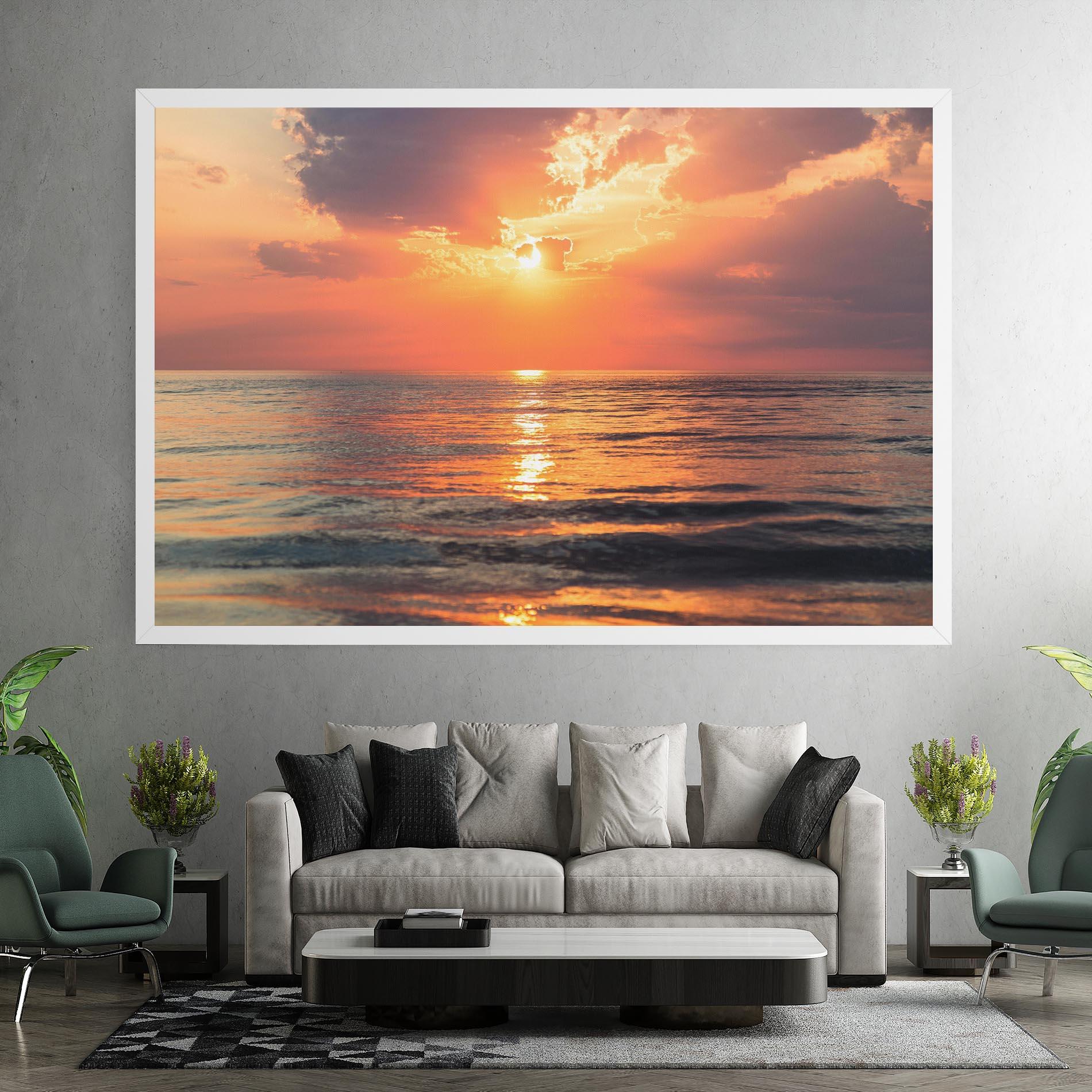 Tablou Canvas Orange Sunrise Cloud mockup 7