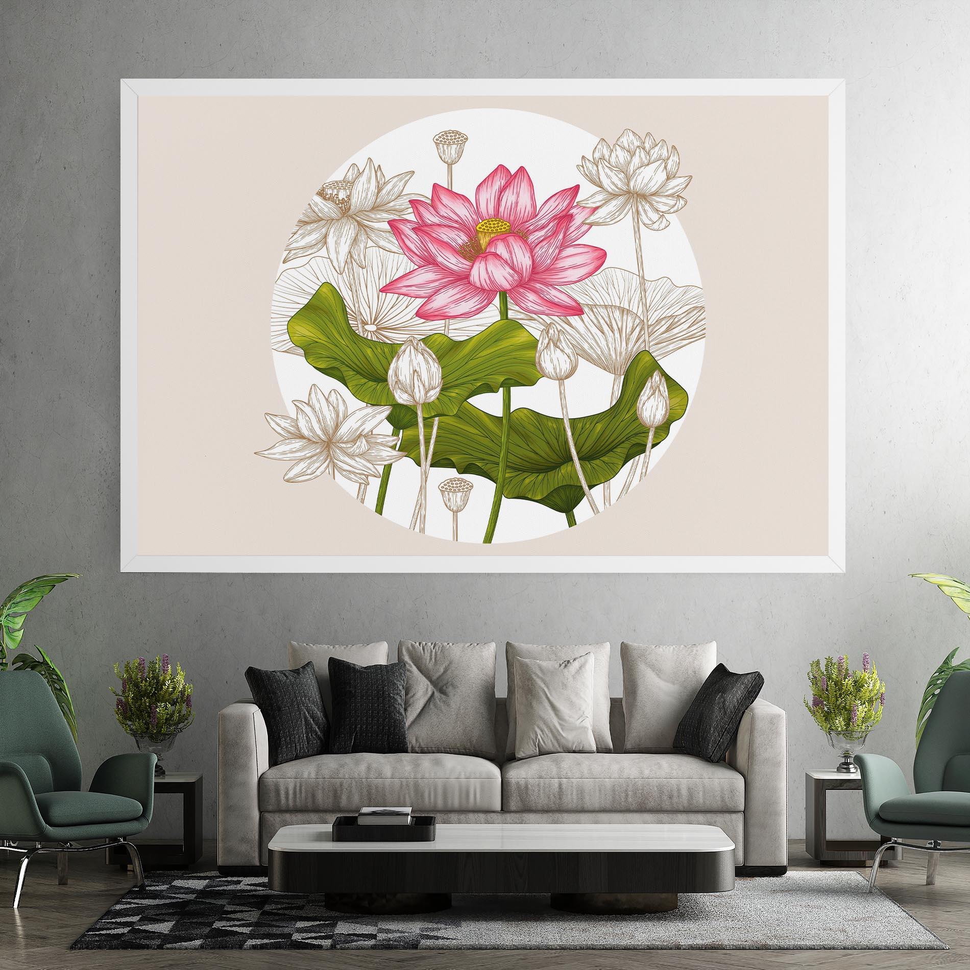 Tablou Canvas Pretty Lotus Art mockup 7