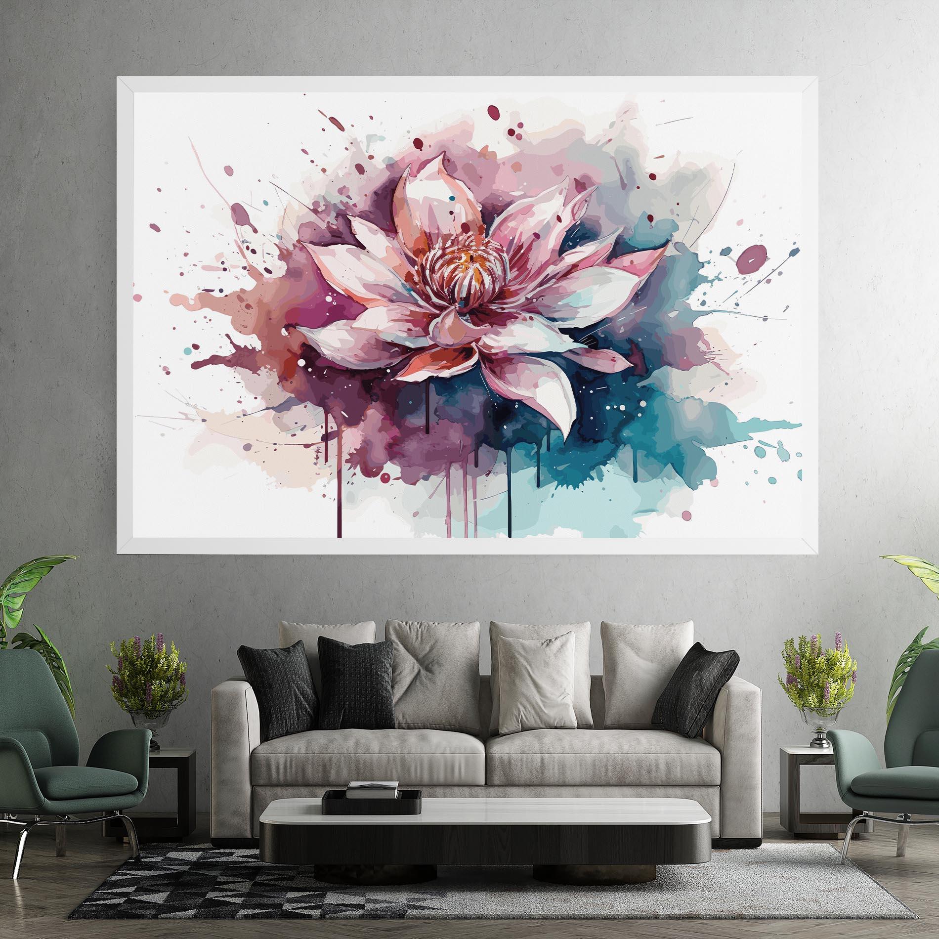Tablou Canvas Pretty Pink Lotus Art mockup 7