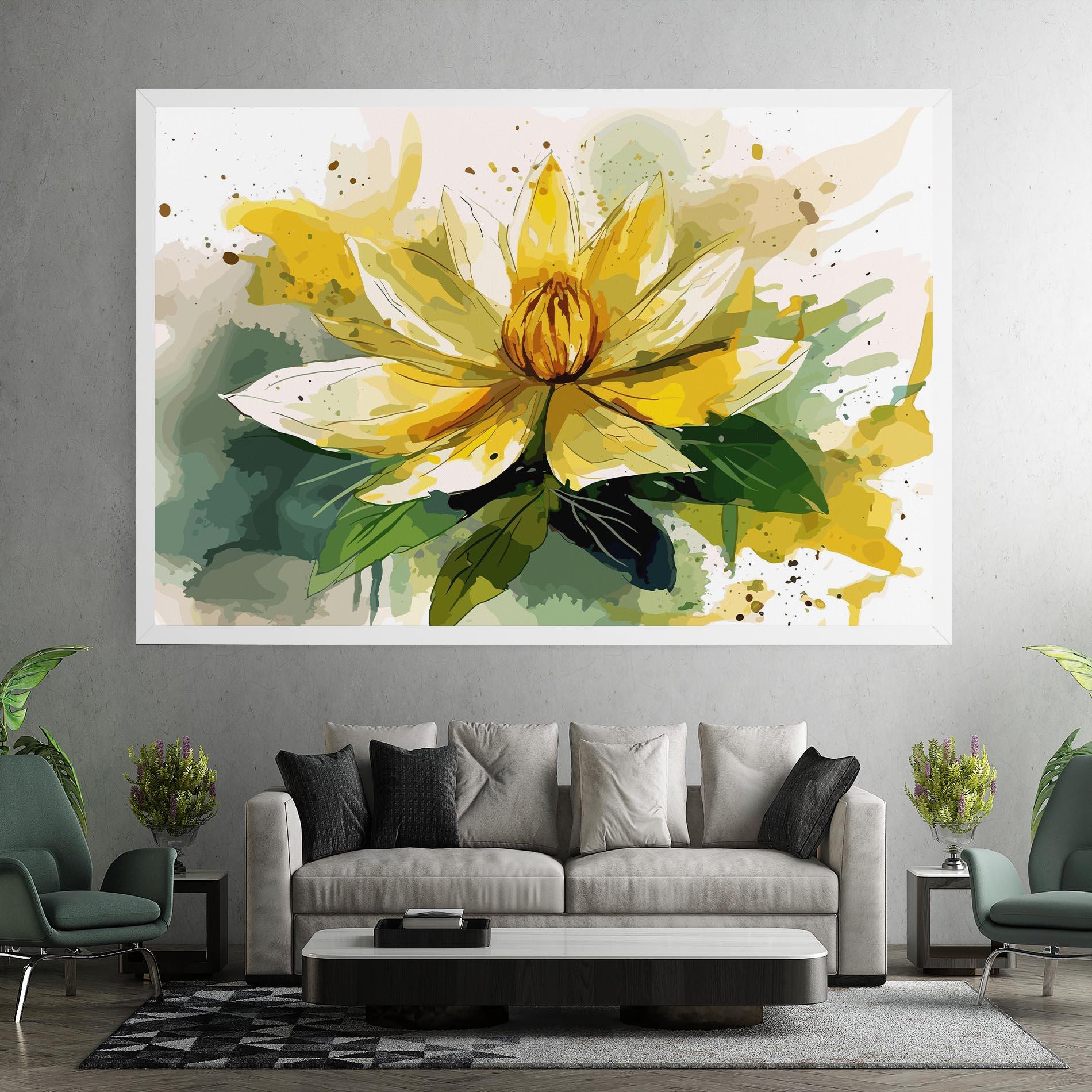 Tablou Canvas Yellow Flower Nature mockup 7