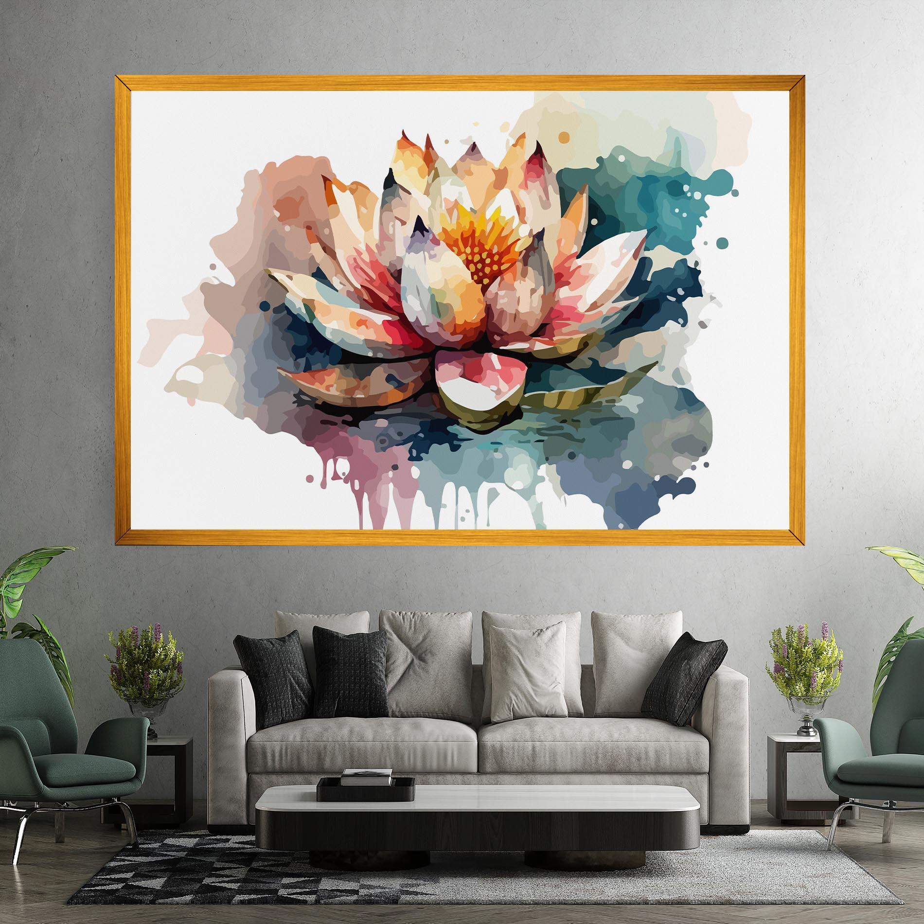 Tablou Canvas Colorful Lotus Art mockup 7