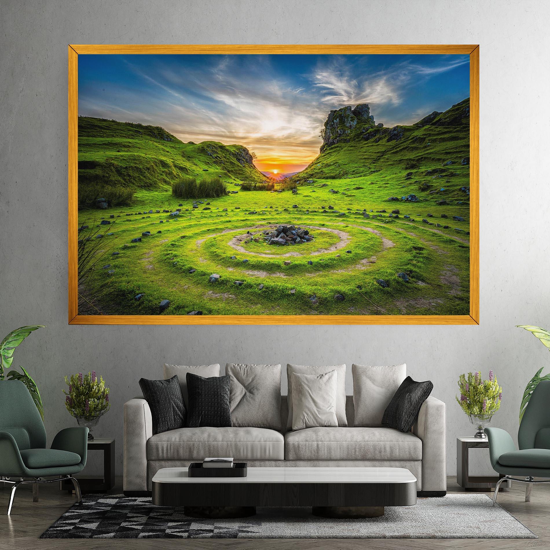 Tablou Canvas Green Circle Nature mockup 7