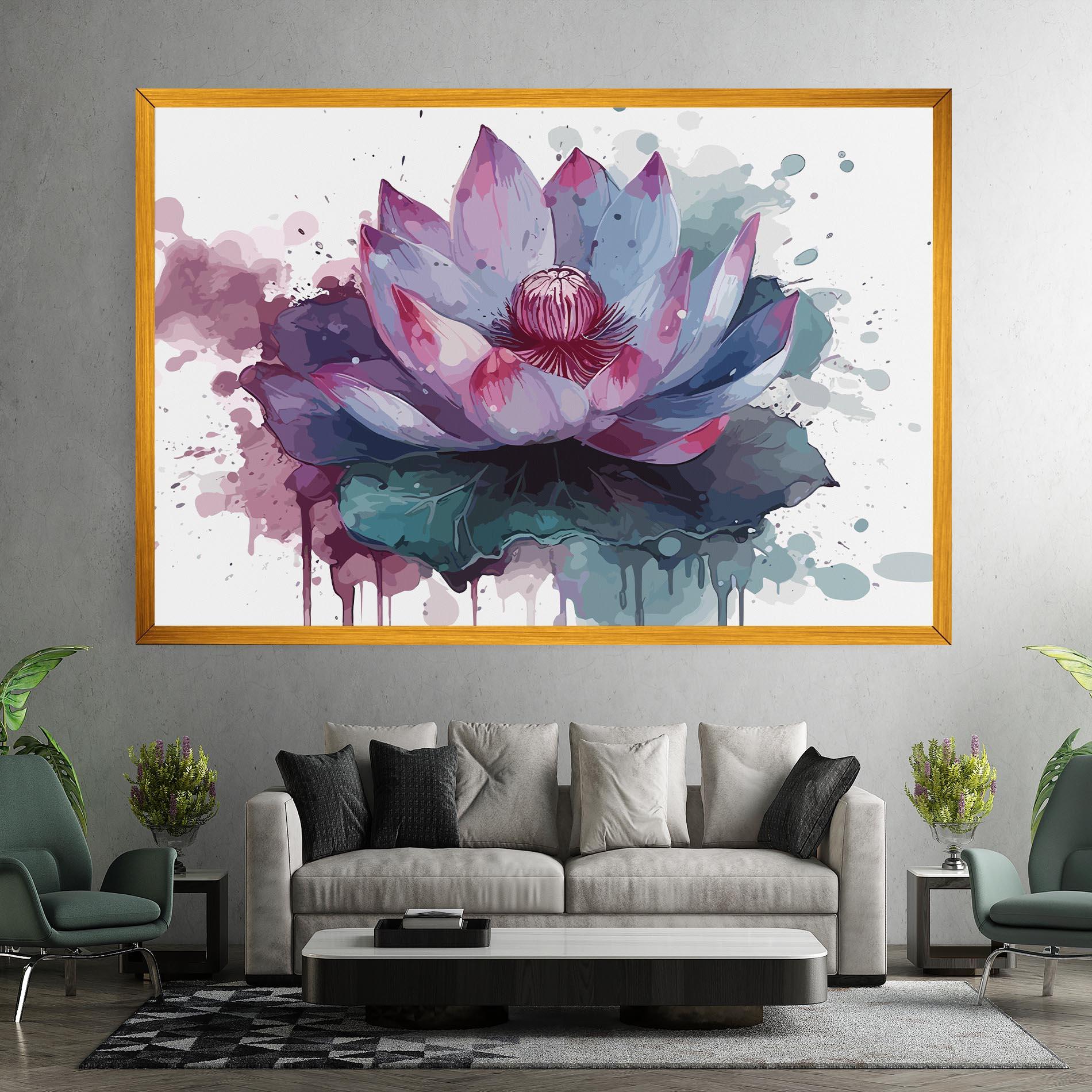 Tablou Canvas Green Purple Lotus mockup 7