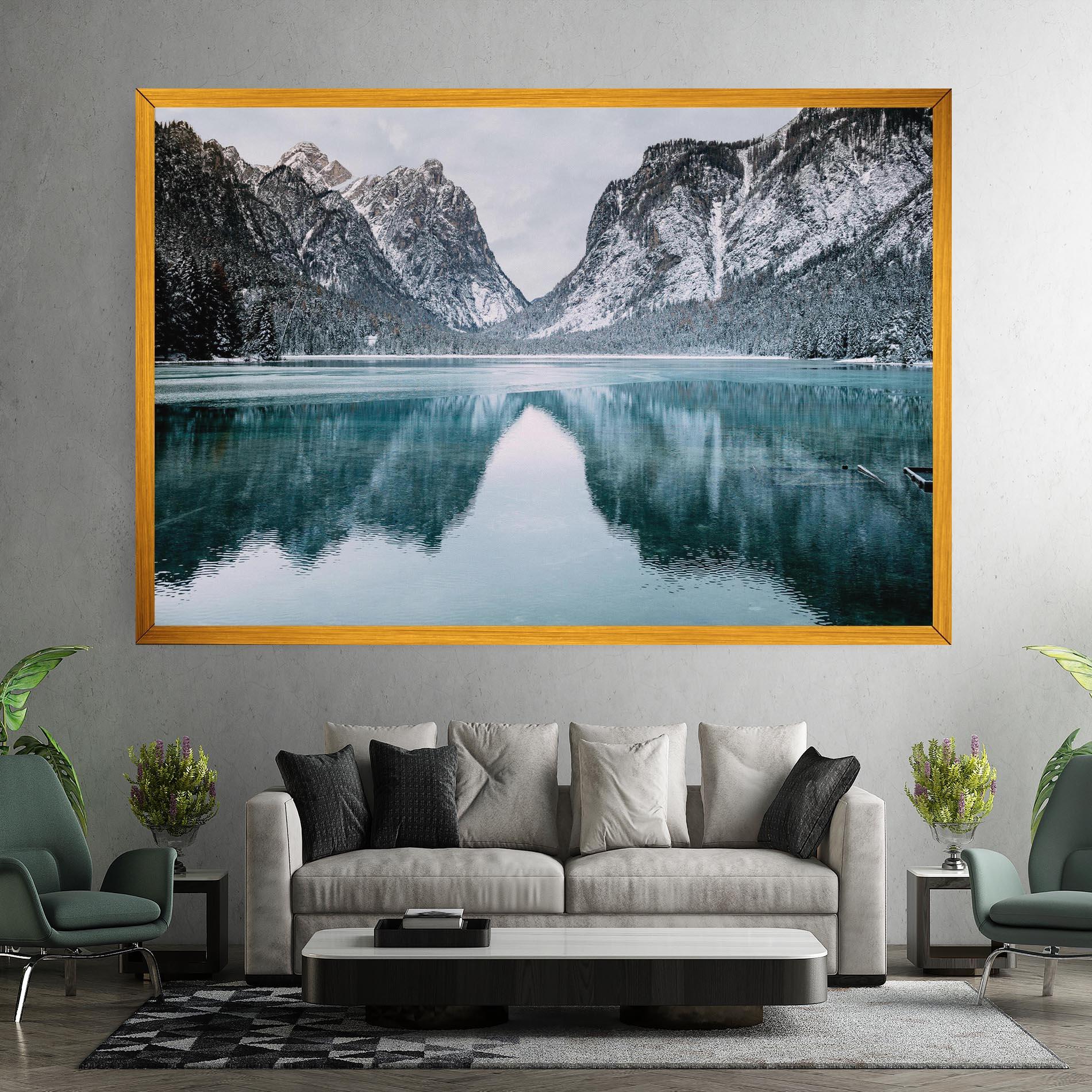 Tablou Canvas Lake Reflection Mountain mockup 7