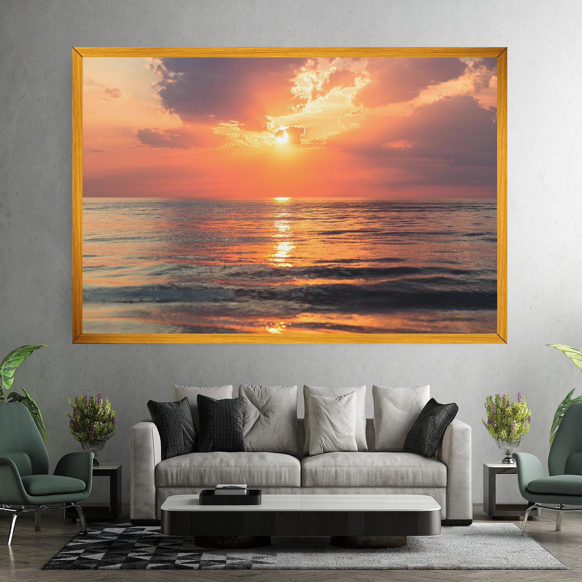 Tablou Canvas Orange Sunrise Cloud mockup 7