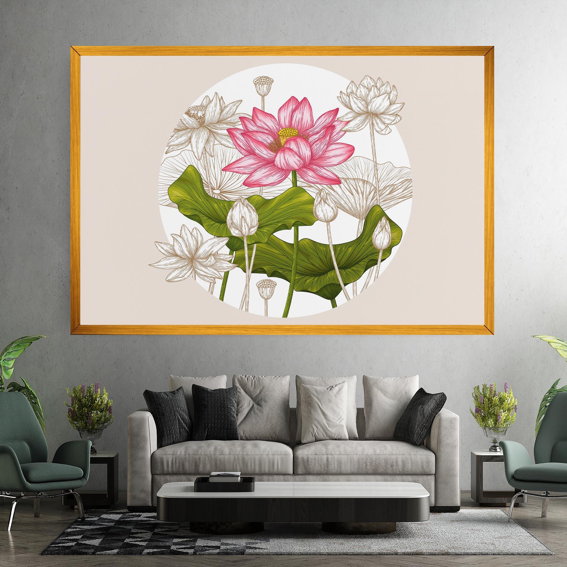 Tablou Canvas Pretty Lotus Art mockup 7