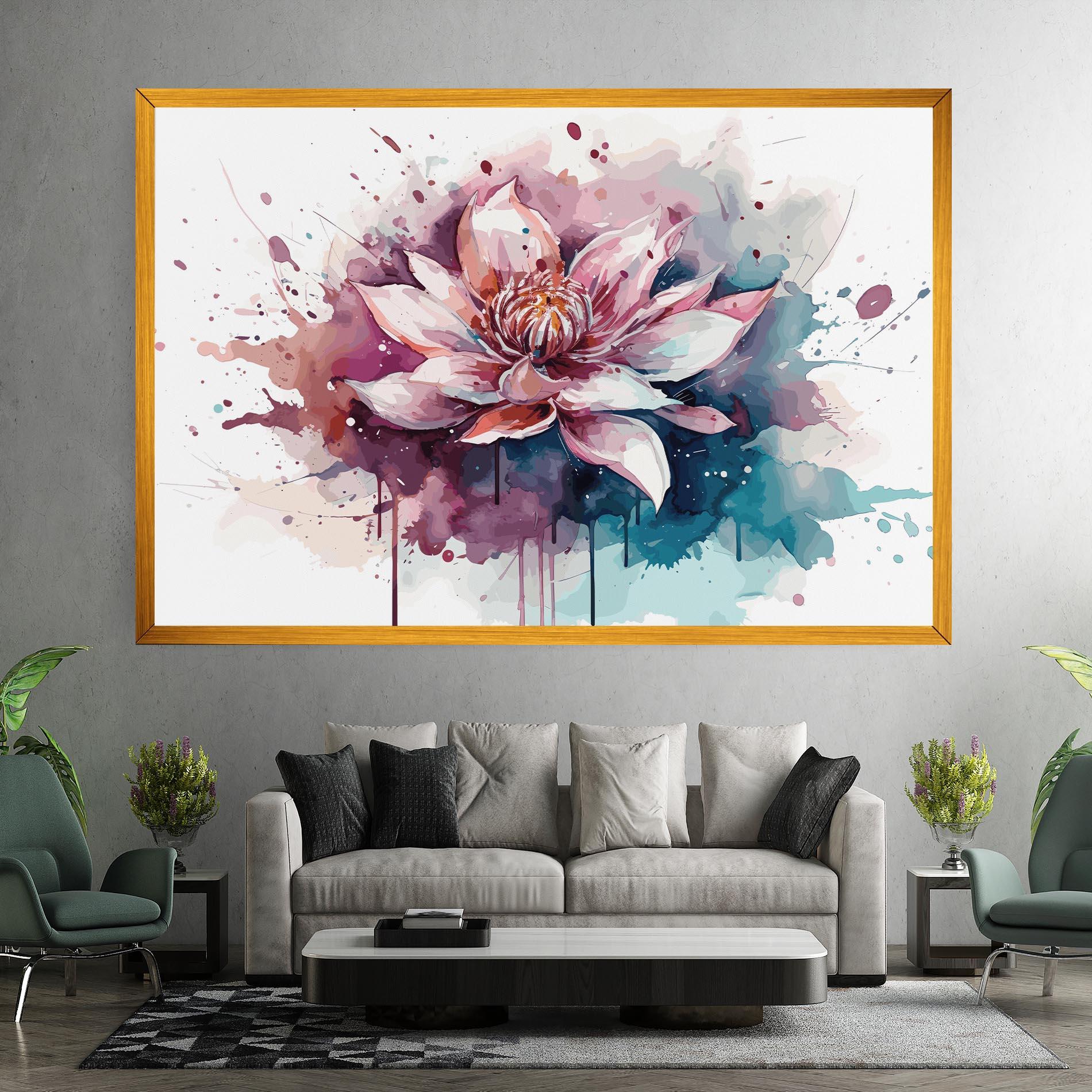 Tablou Canvas Pretty Pink Lotus Art mockup 7