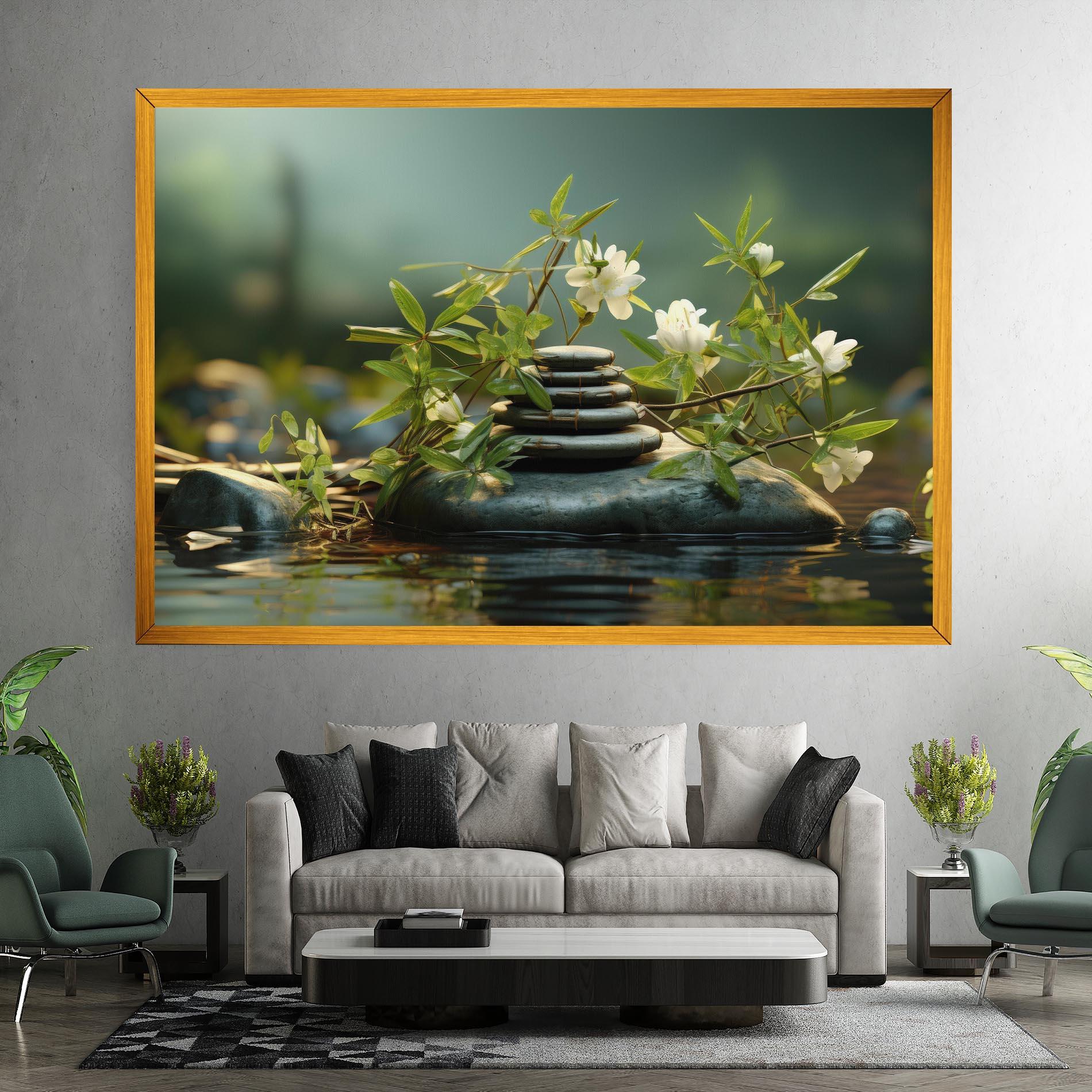 Tablou Canvas Rock Garden Pond mockup 7