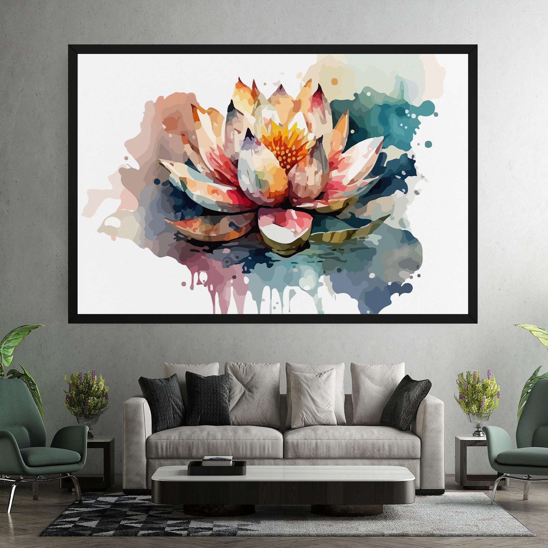 Tablou Canvas Colorful Lotus Art mockup 7