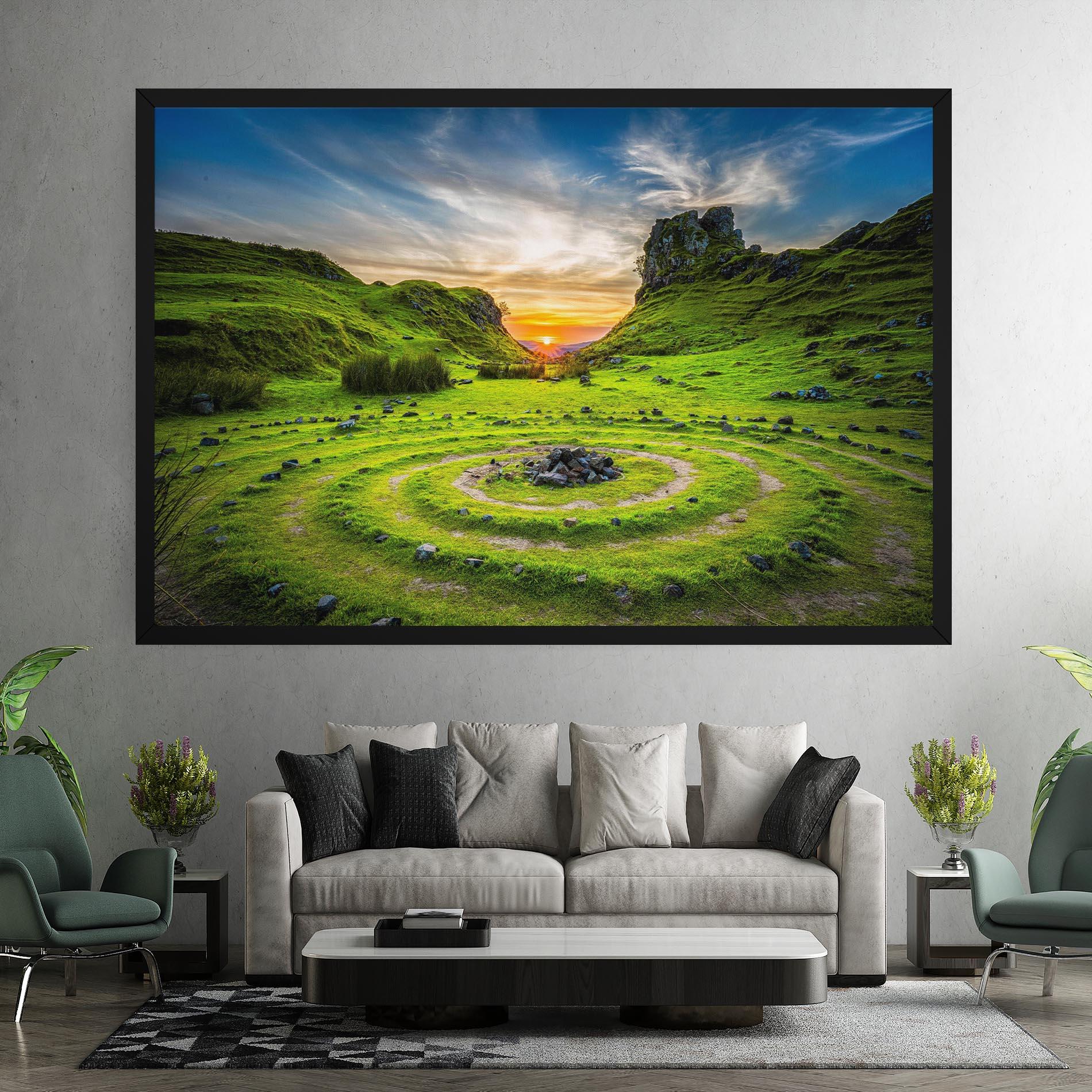 Tablou Canvas Green Circle Nature mockup 7