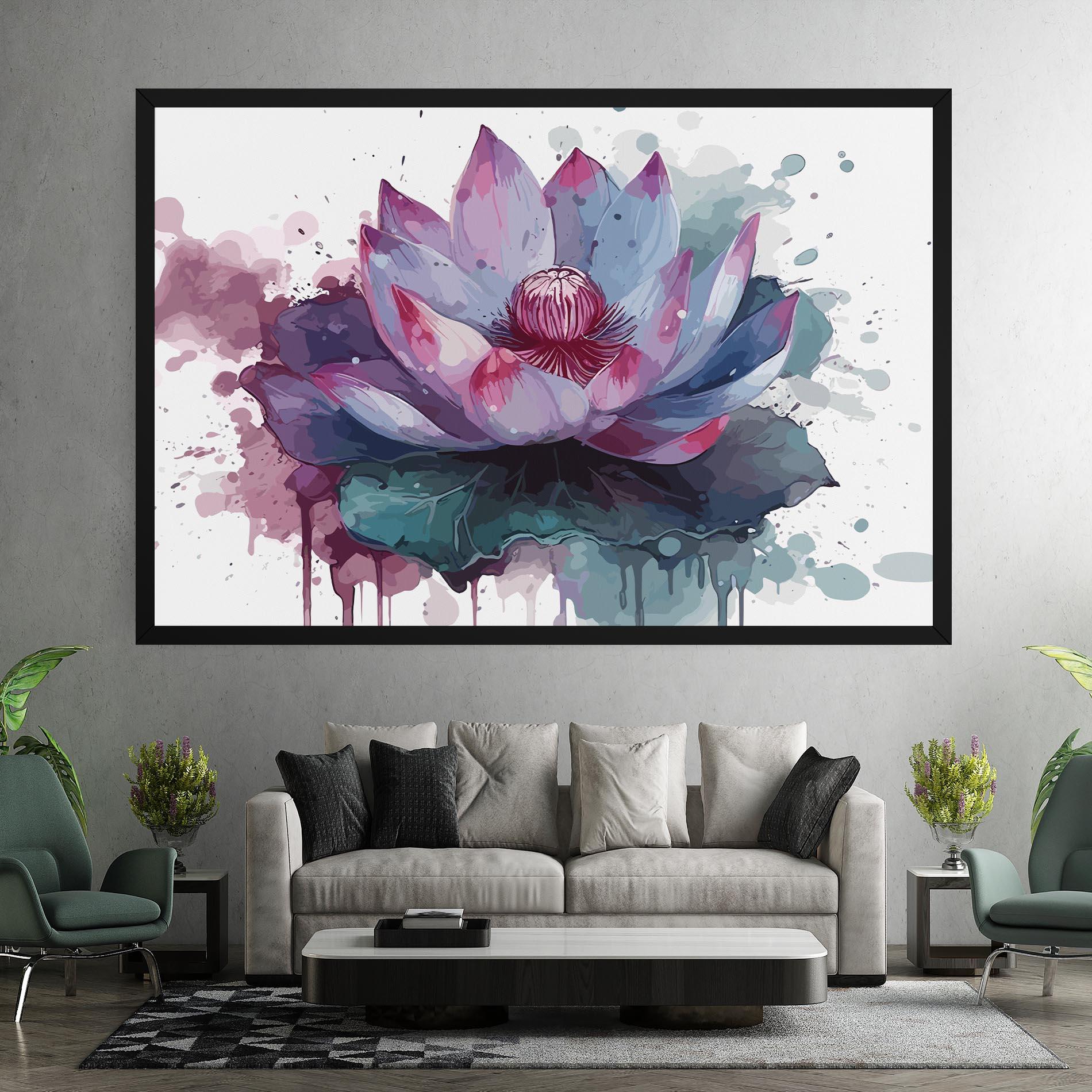 Tablou Canvas Green Purple Lotus mockup 7