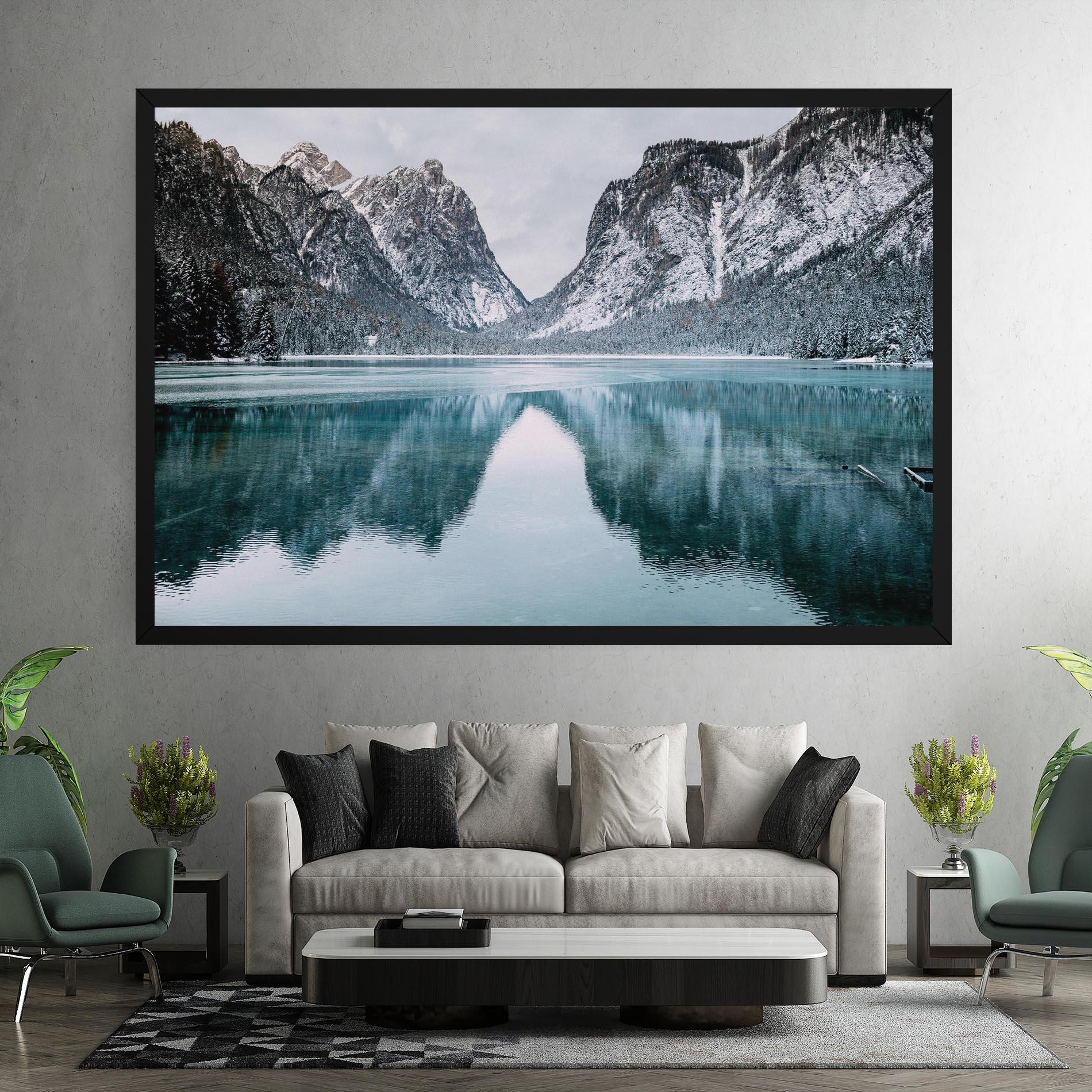 Tablou Canvas Lake Reflection Mountain mockup 7