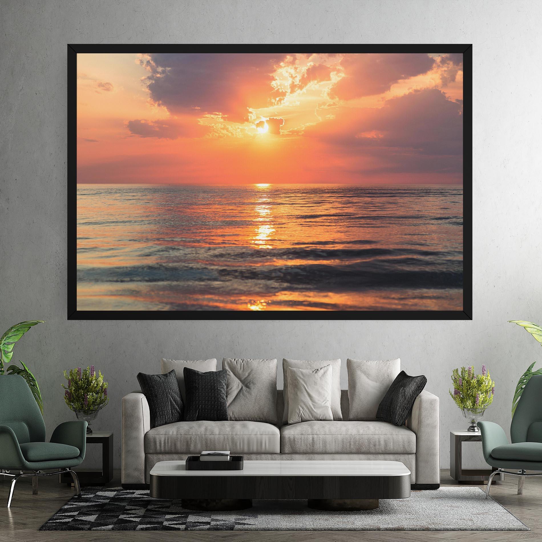 Tablou Canvas Orange Sunrise Cloud mockup 7