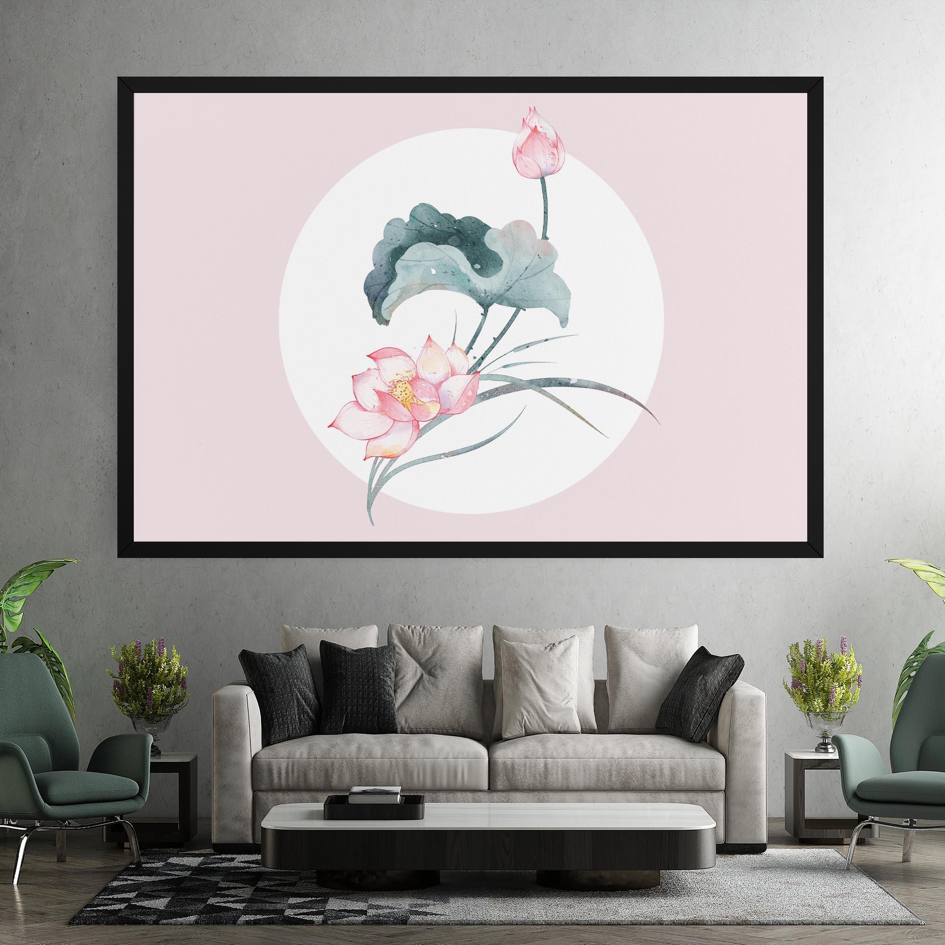 Tablou Canvas Pink Pastel Flower mockup 7
