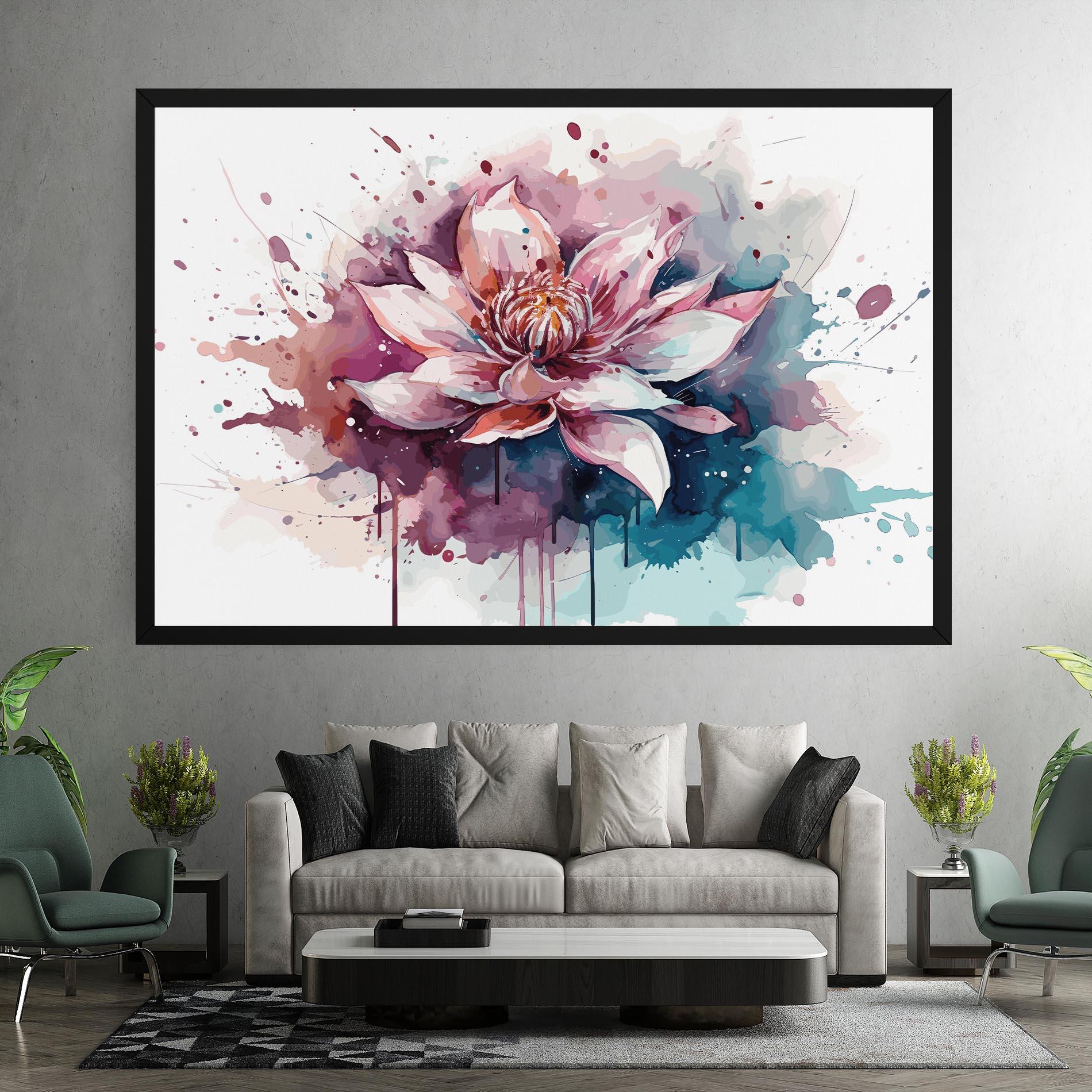 Tablou Canvas Pretty Pink Lotus Art mockup 7